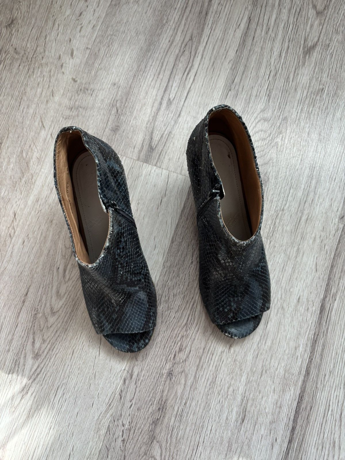 Maison Margiela Maison Martin Margiela Line 22 Snake Print Peep Toe Ankle Size US 8 / IT 38 - 2 Thumbnail