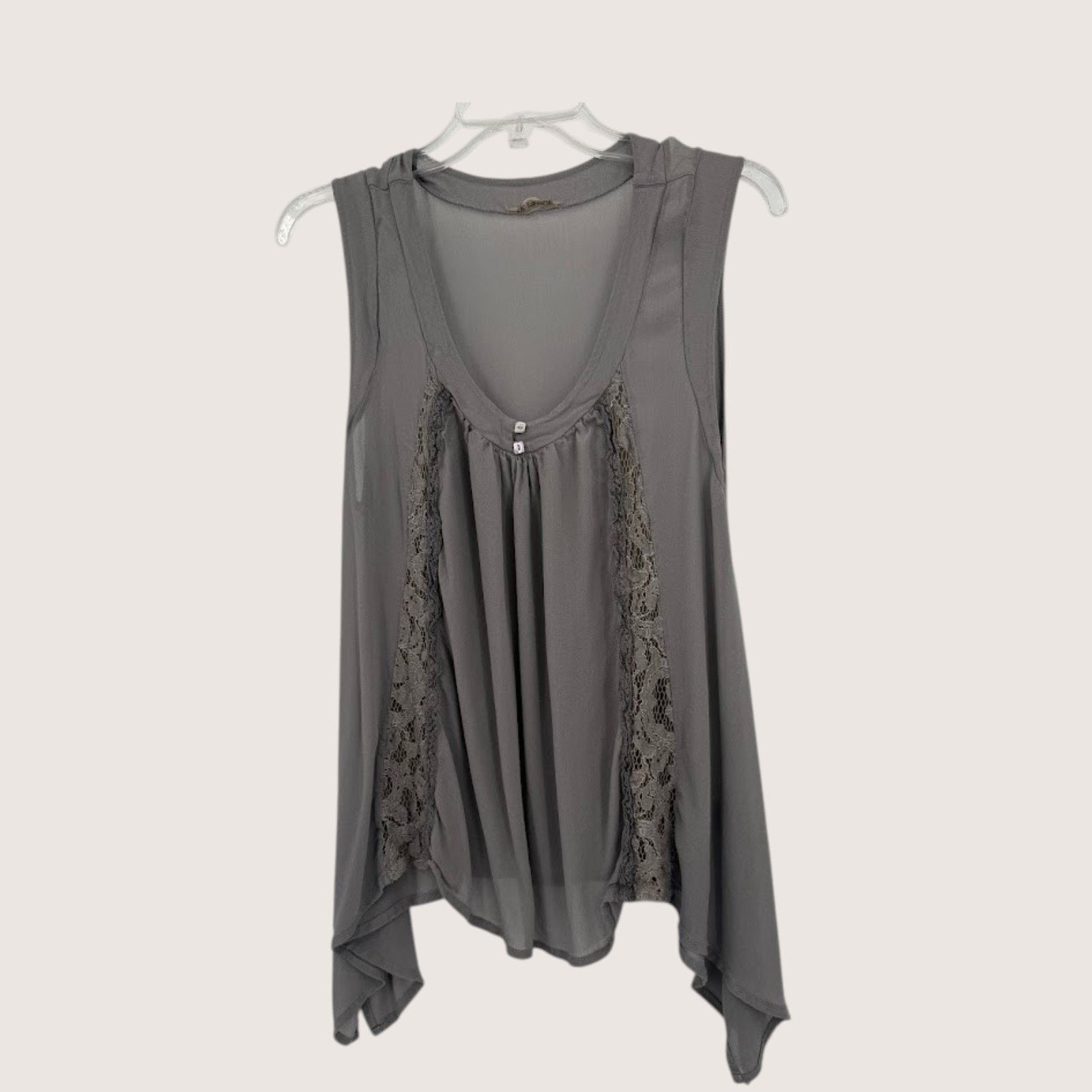 & Other Stories Le Streghe Italy Gray Lace Tunic Blouse OSFA Flowy Boho Size ONE SIZE - 1 Thumbnail