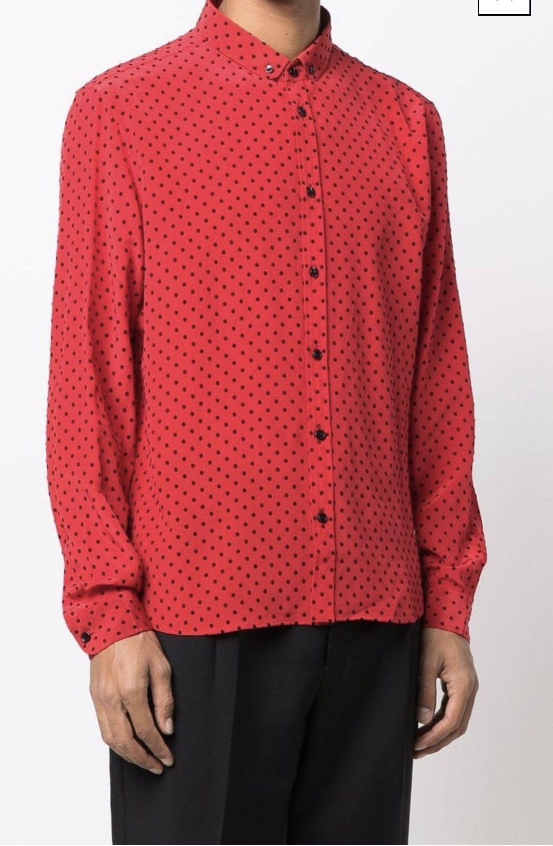 Saint Laurent Paris polka dots silk shirt collar size40 Size US M / EU 48-50 / 2 - 2 Thumbnail