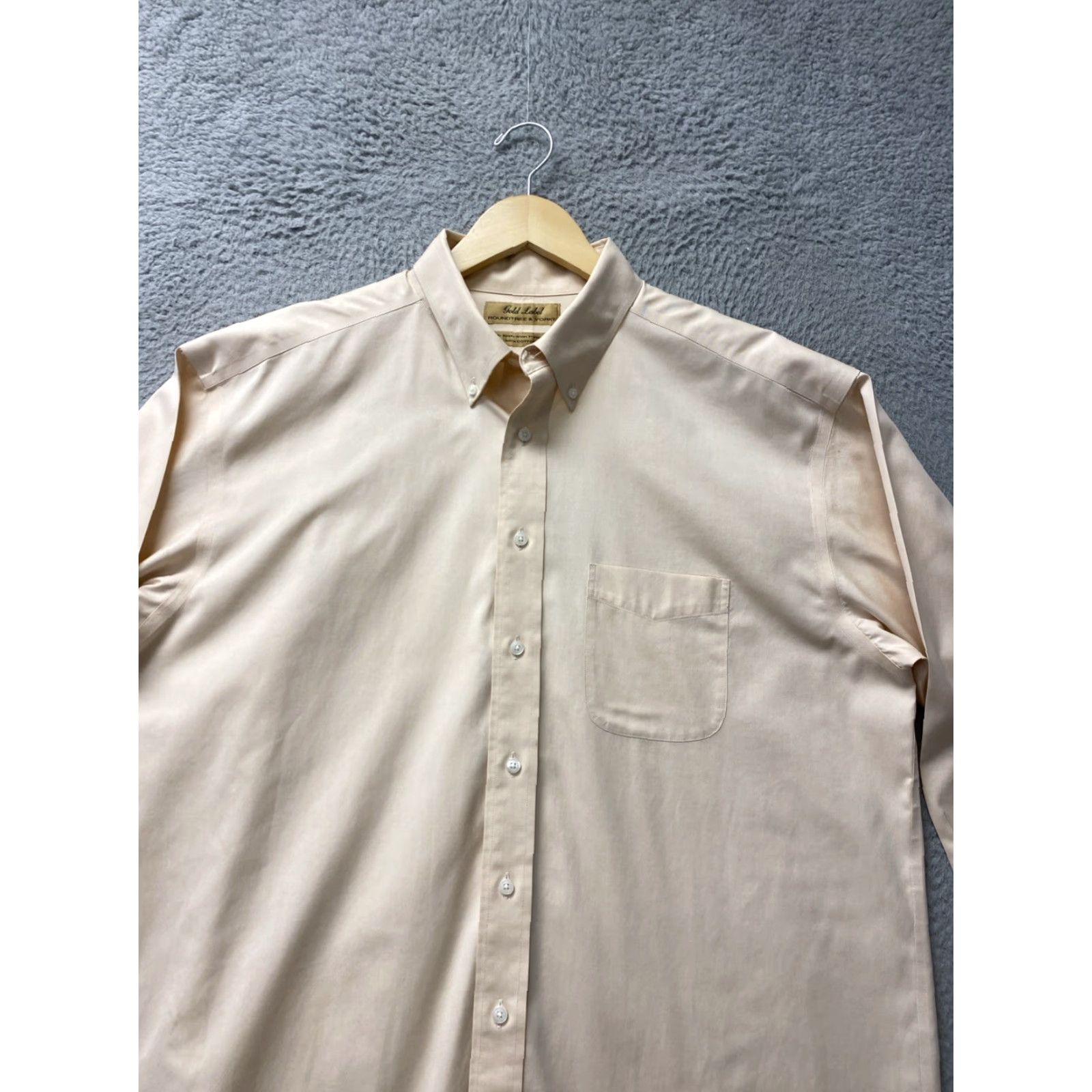 Roundtree & Yorke Roundtree & Yorke Gold Label Shirt Mens 16.5 Peach Cotton Button-Down Classic Size US L / EU 52-54 / 3 - 2 Thumbnail