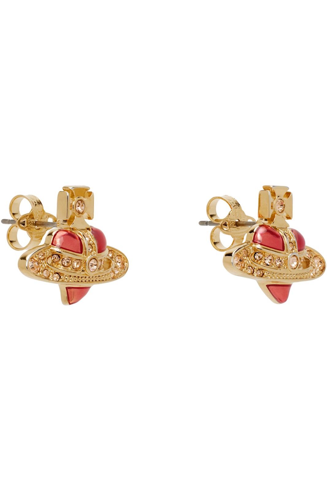 Vivienne Westwood Vivienne Westwood Gold Diamante Heart Earrings Size ONE SIZE - 2 Thumbnail