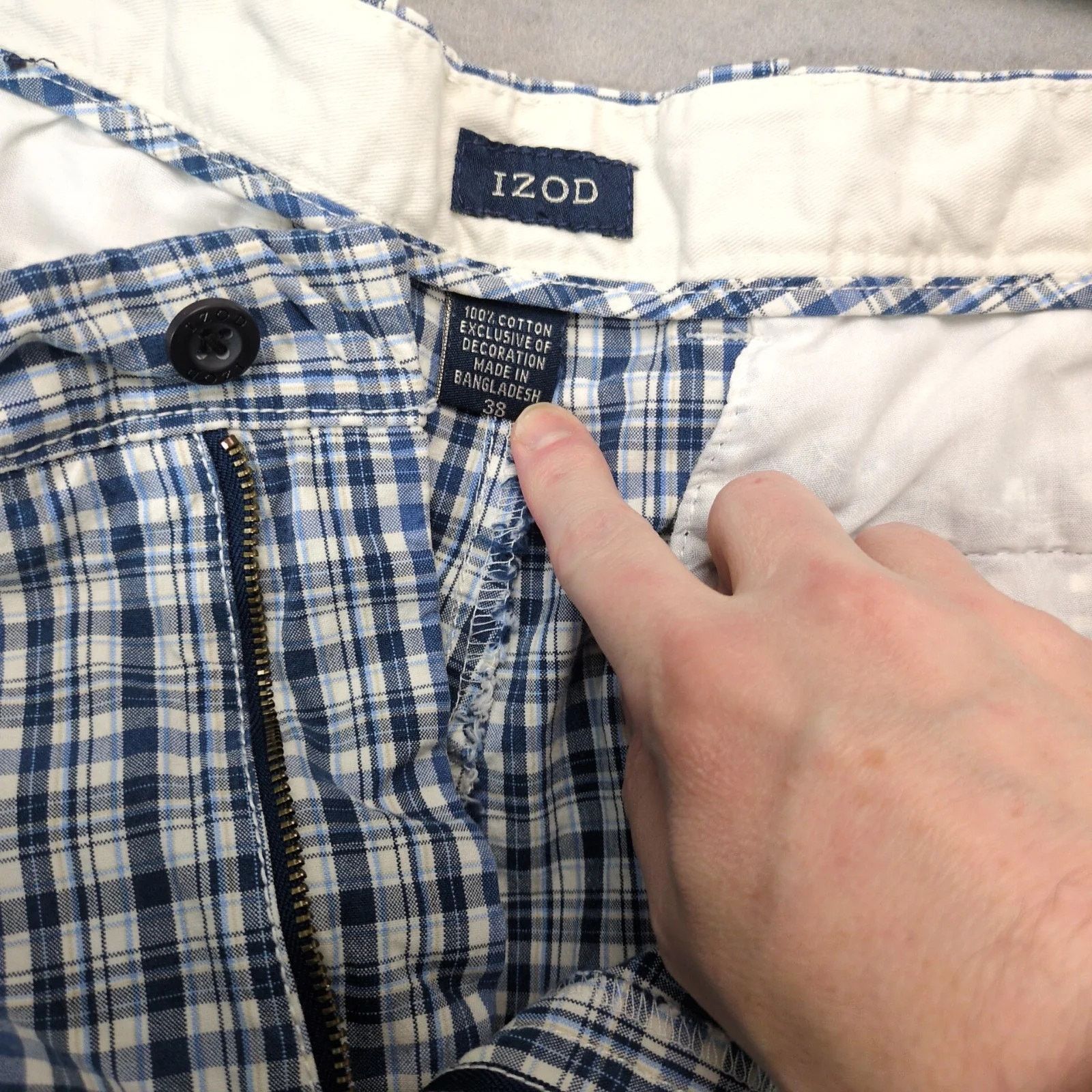 Izod Izod Blue Plaid Cotton Bermuda Shorts Men's 38x10" Skater Size US 38 / EU 54 - 3 Thumbnail