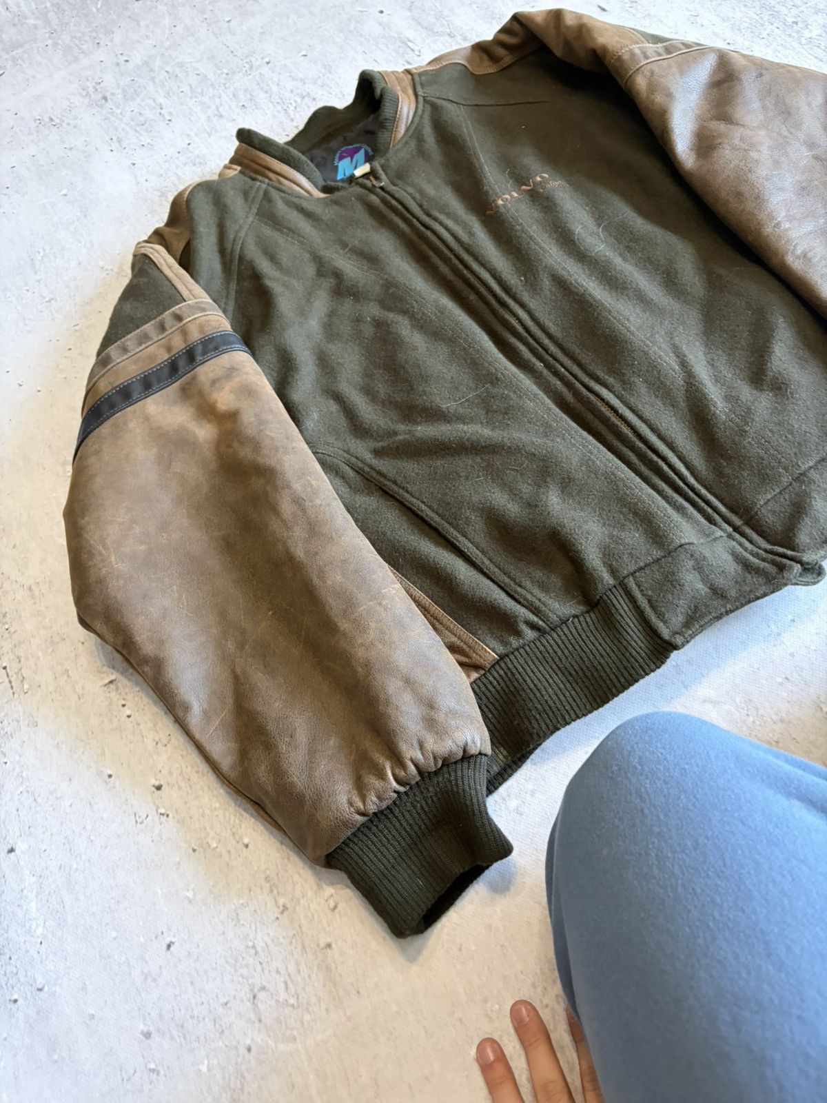 Vintage Vintage 90s Volvo Truck Versity jacket leather and wool Size US XXL / EU 58 / 5 - 6 Thumbnail