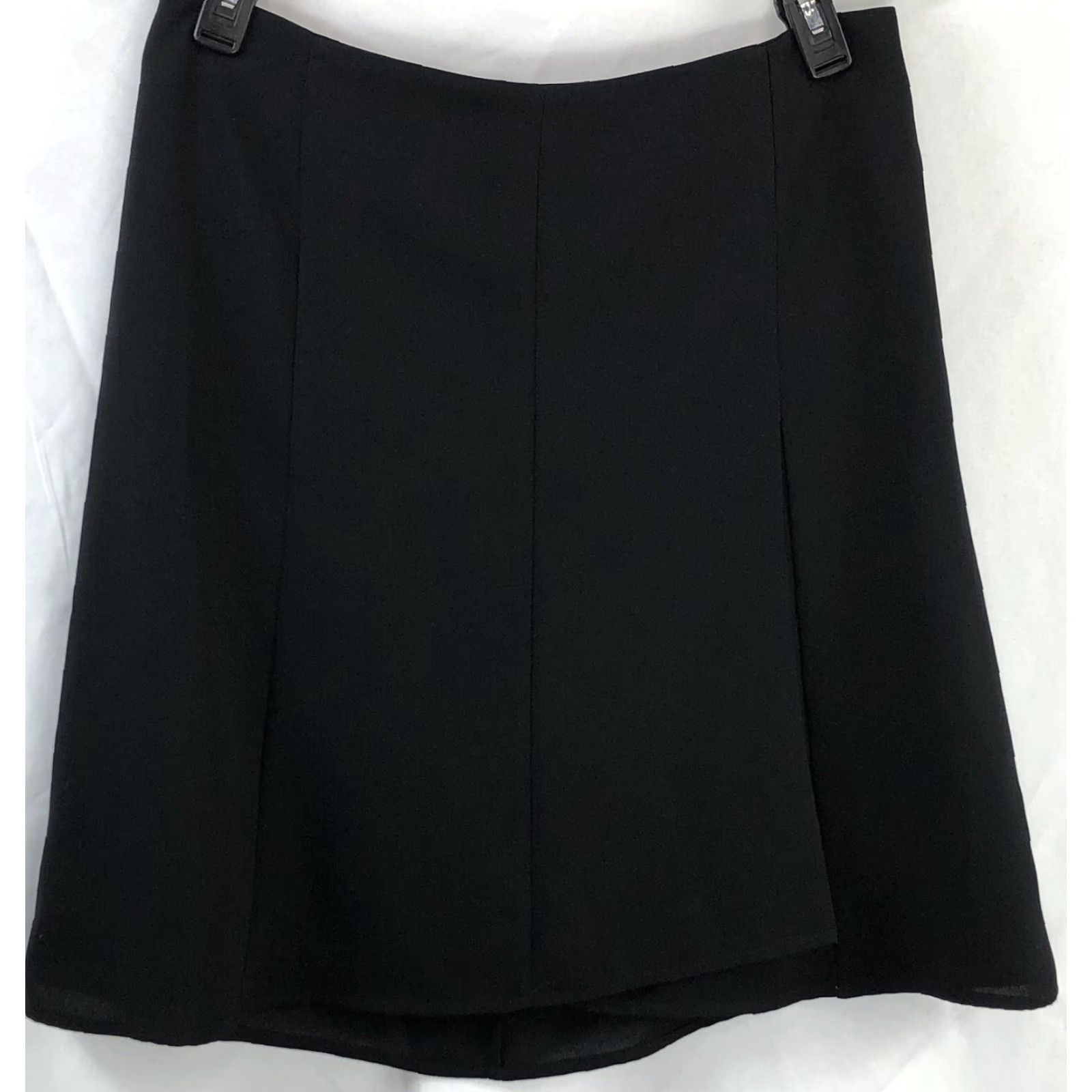 Vintage ie A-Line Skirt 12 Black Pleated 32"W Knee Length Career Classic Gothic Womens Skirt Size 34" / US 12 / IT 48 - 4 Thumbnail