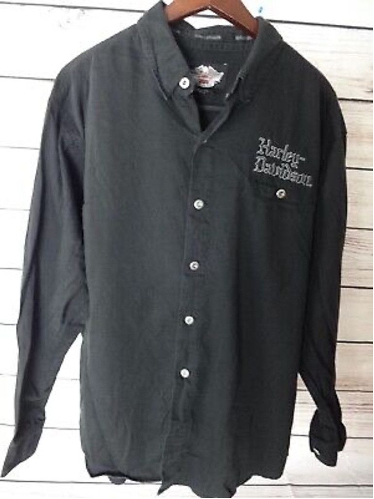 Harley Davidson Harley Davidson Black Long Sleeve Shirt Size XLarge Size US XL / EU 56 / 4 - 1 Thumbnail