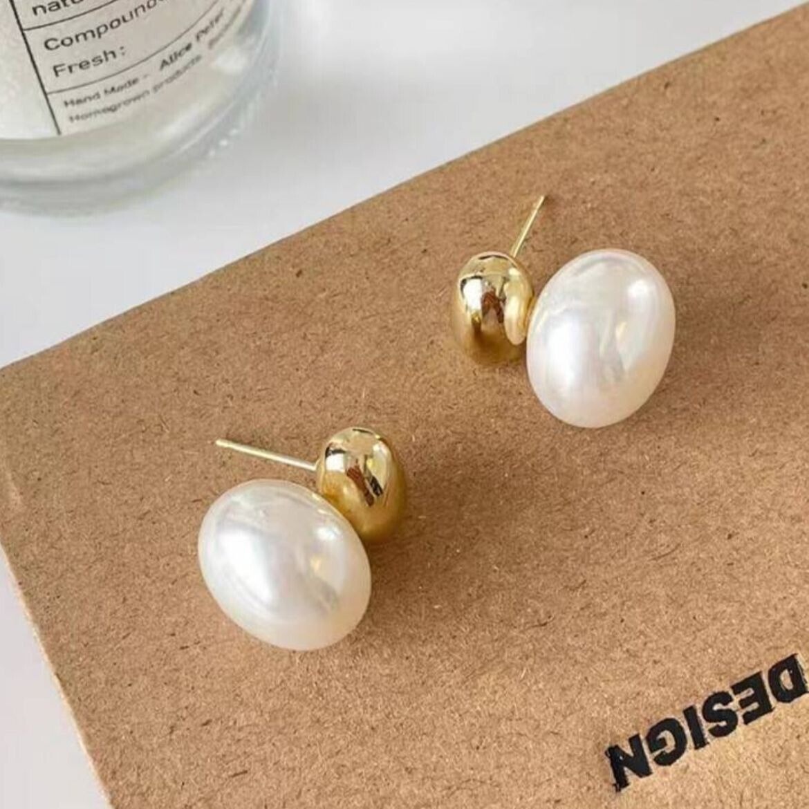 Other New Earrings Women Leaf Elegance Pearl Gold Basics Stud Jewe Size ONE SIZE - 6 Thumbnail
