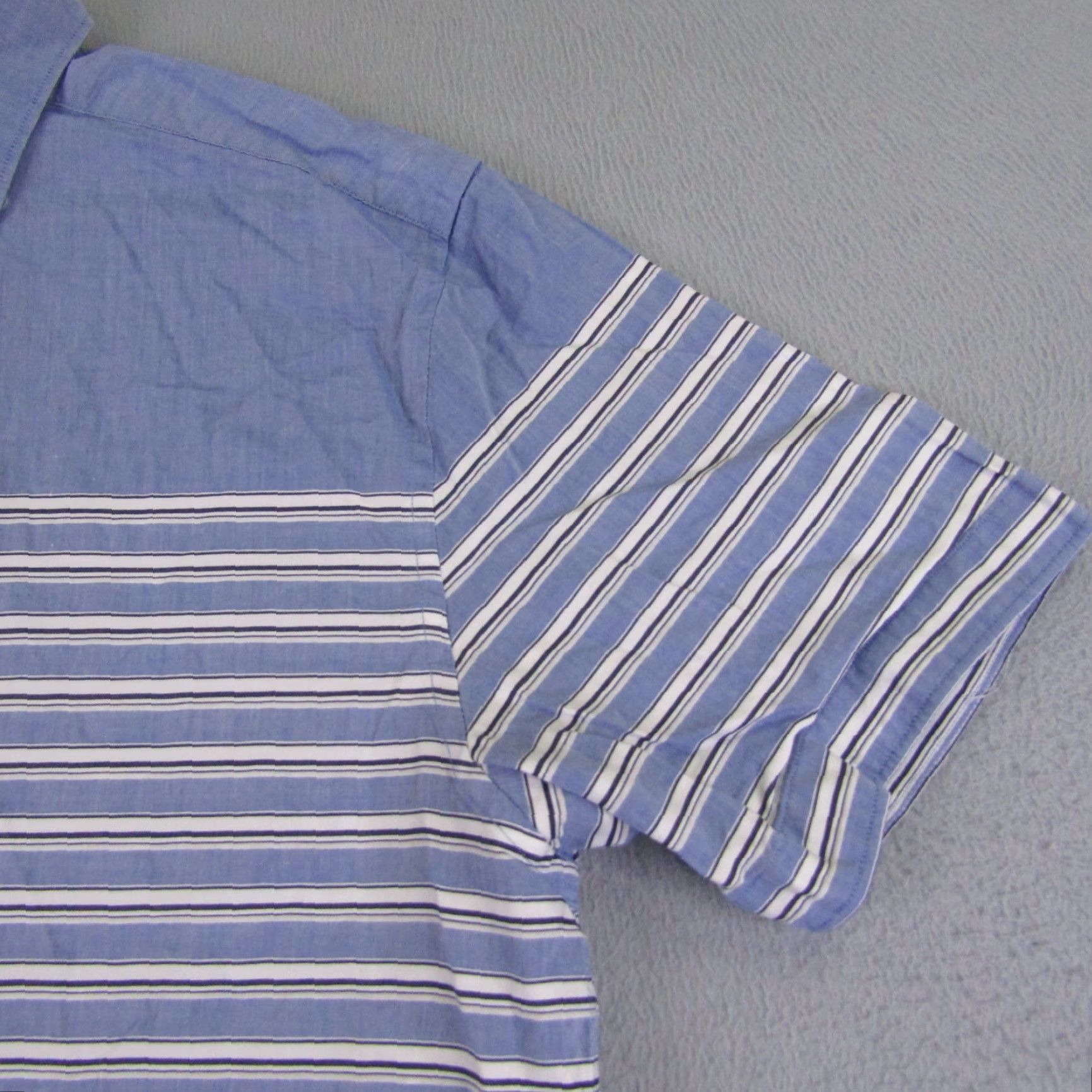 Vintage Good Man Brand Shirt Mens Medium Blue Stripes Button-Up Collar Pocket? (No pocket in original) Size US M / EU 48-50 / 2 - 2 Thumbnail