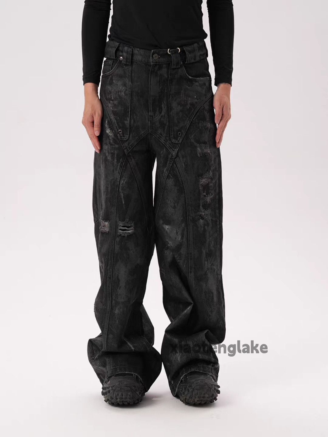 Jean xtl vintage wide Leg loose hiphop Stain wax jeans Size US 32 / EU 48 - 5 Thumbnail