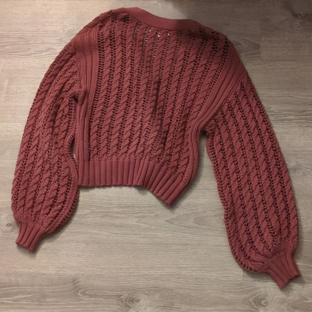 Other John + Jenn Brown Oversized Crop knit Chunky Cardigan Sz Med Size M / US 6-8 / IT 42-44 - 4 Thumbnail