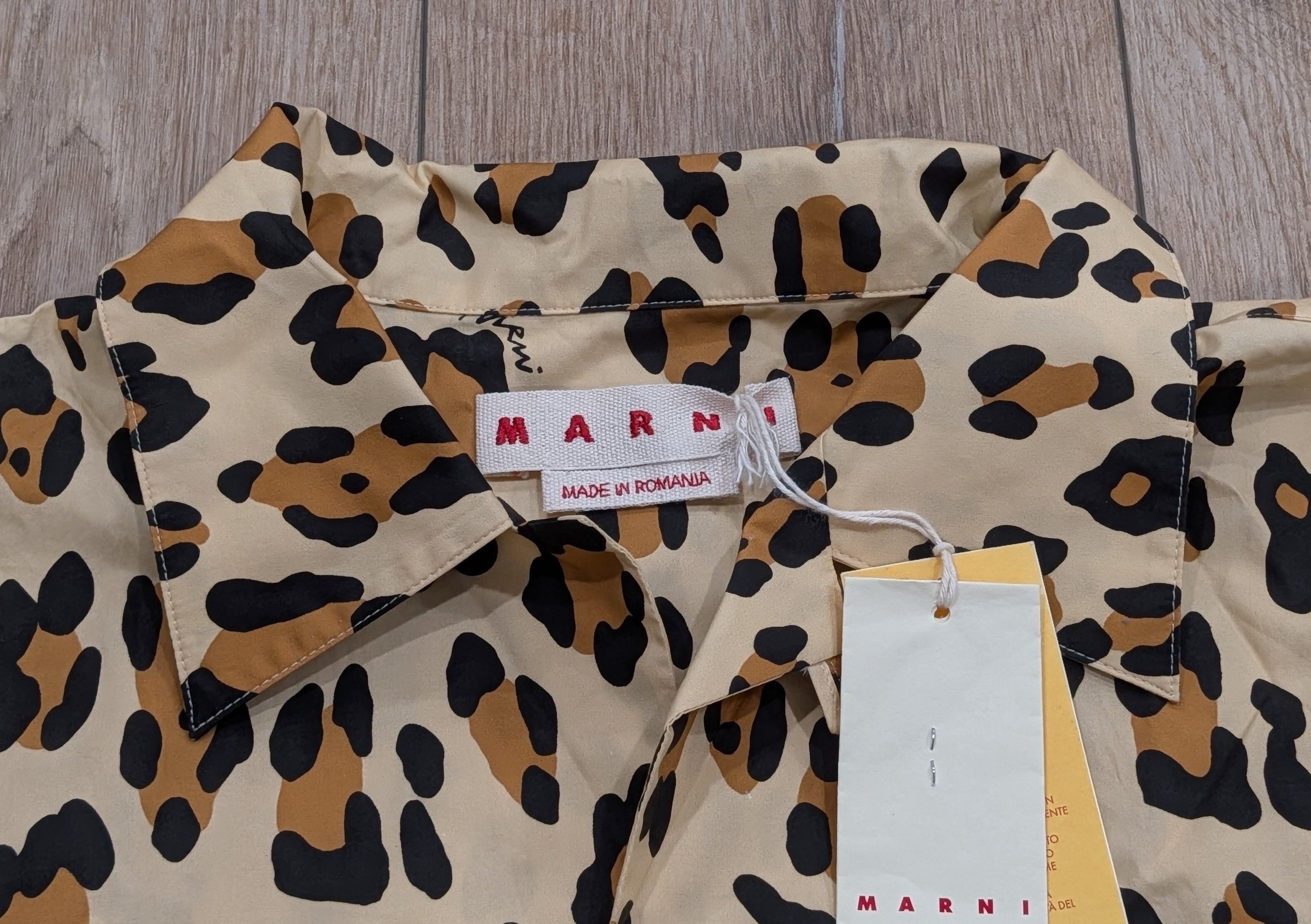Marni MARNI SS Cotton Button Up Shirt Leopard Multi 54 US 44 Size US L / EU 52-54 / 3 - 2 Thumbnail