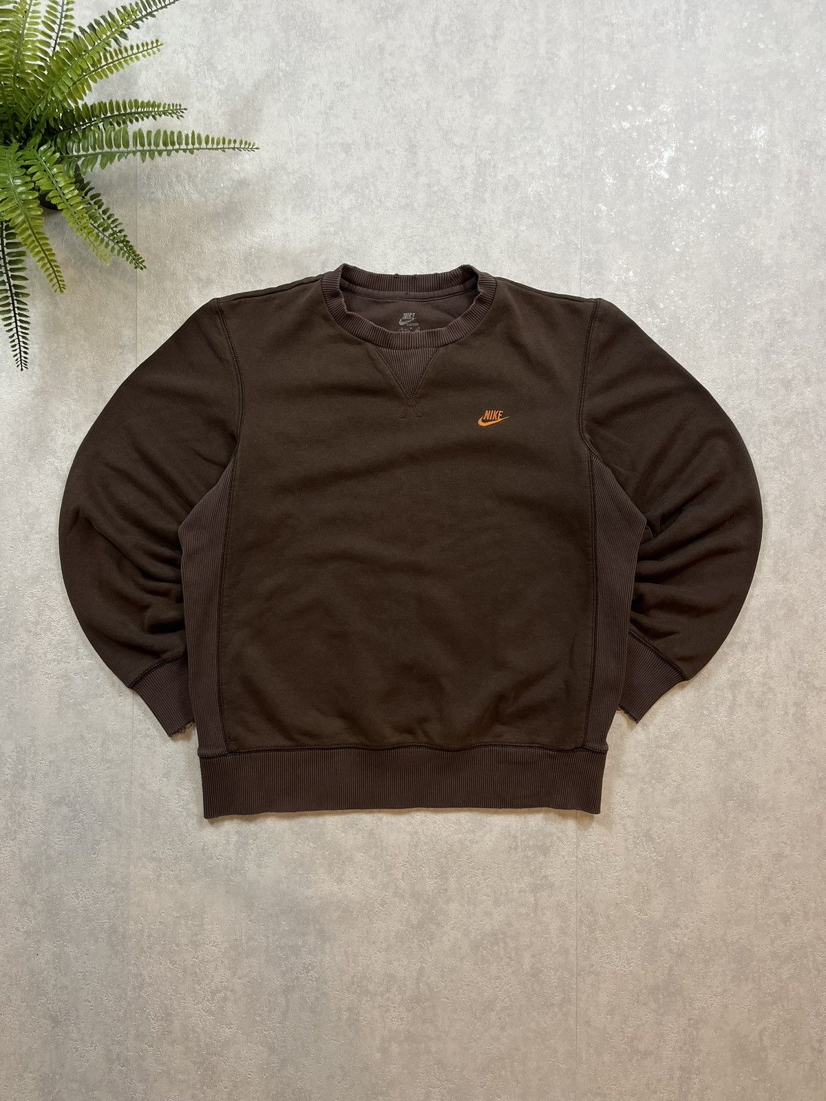 Nike × Vintage 00s Nike Retro Logo Vintage Y2K Blank Basic Sweatshirt Size US M / EU 48-50 / 2 - 1 Thumbnail