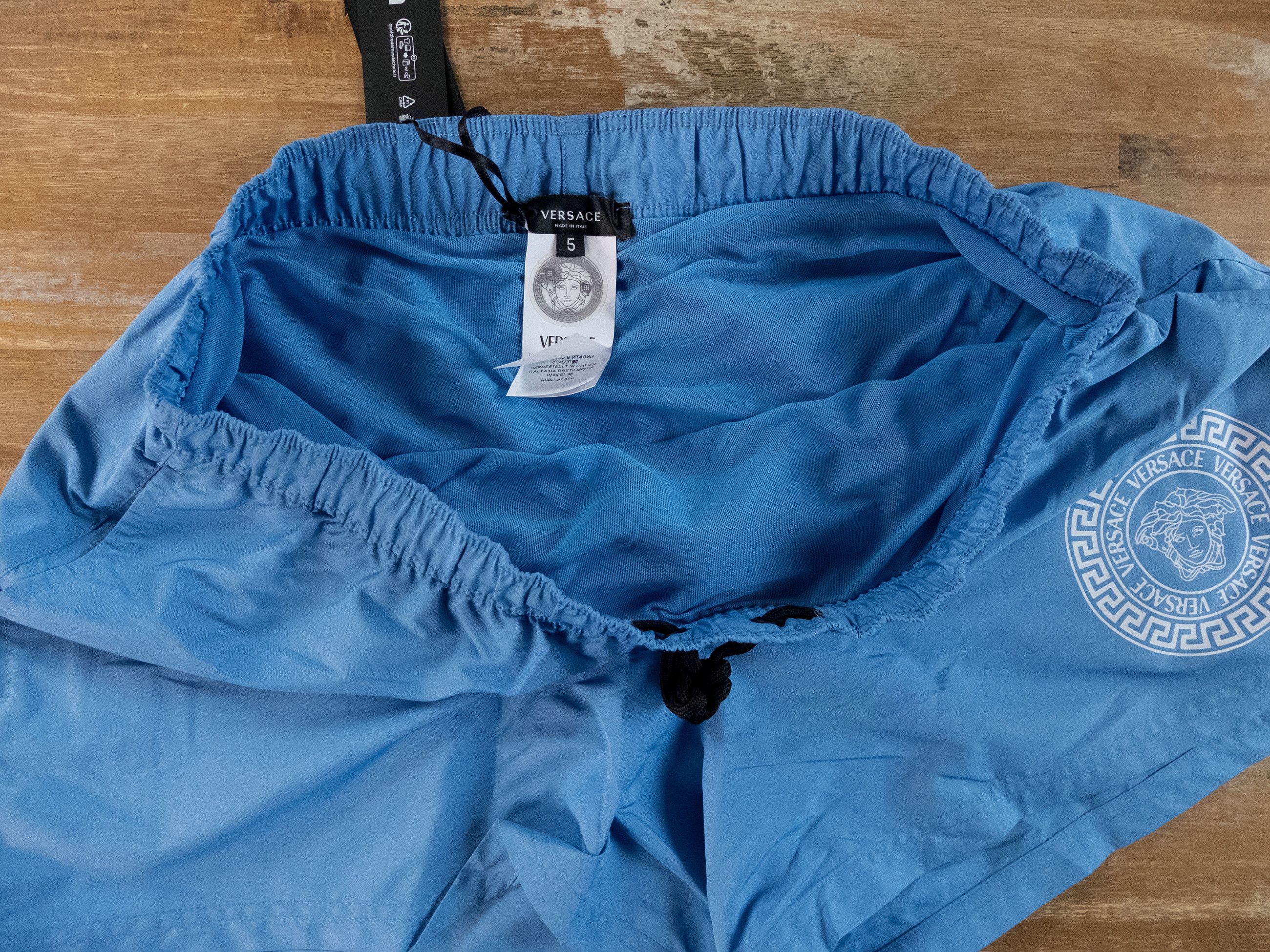 Versace VERSACE light blue Medusa logo swim shorts 5 Large trunks Size US 34 / EU 50 - 5 Thumbnail