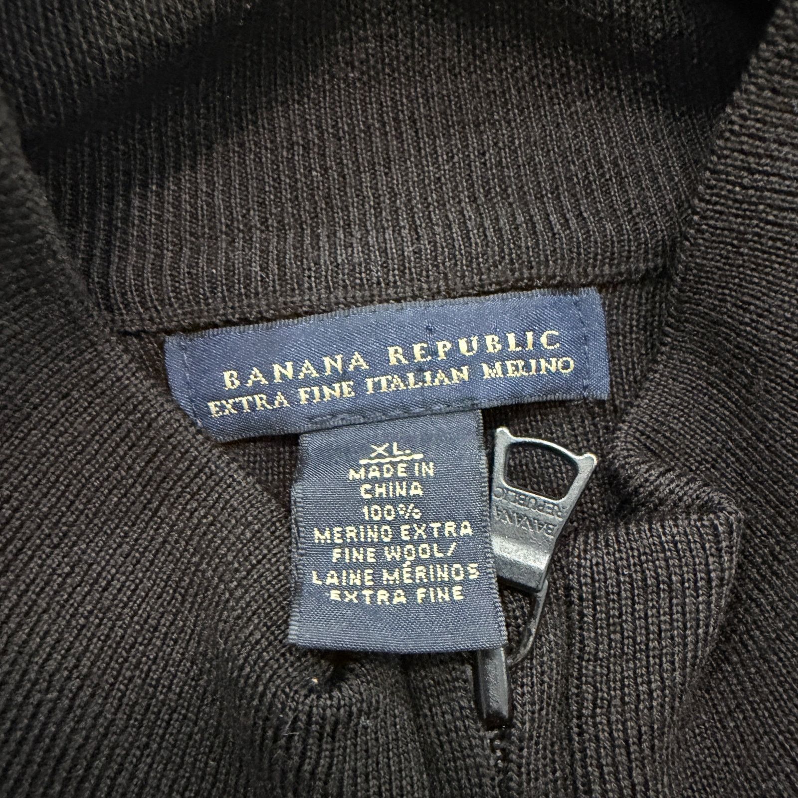 Banana Republic Vintage Banana Republic Merino Wool Full Zip Sweater Size US XL / EU 56 / 4 - 4 Thumbnail