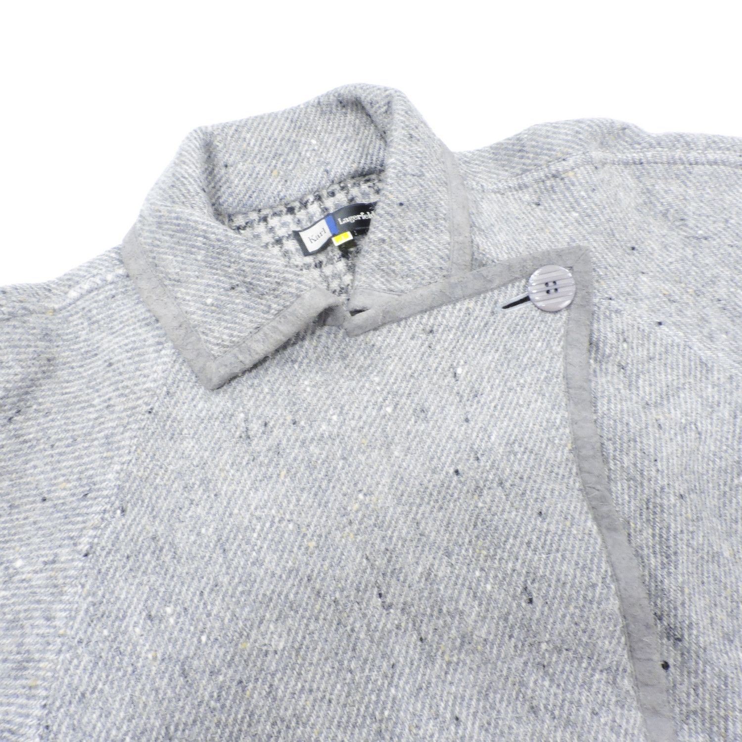 Karl Lagerfeld KARL LAGERFELD GRAY HAIR ALPACA BLEND MOCK NECK JACKET Size M / US 6-8 / IT 42-44 - 9 Thumbnail