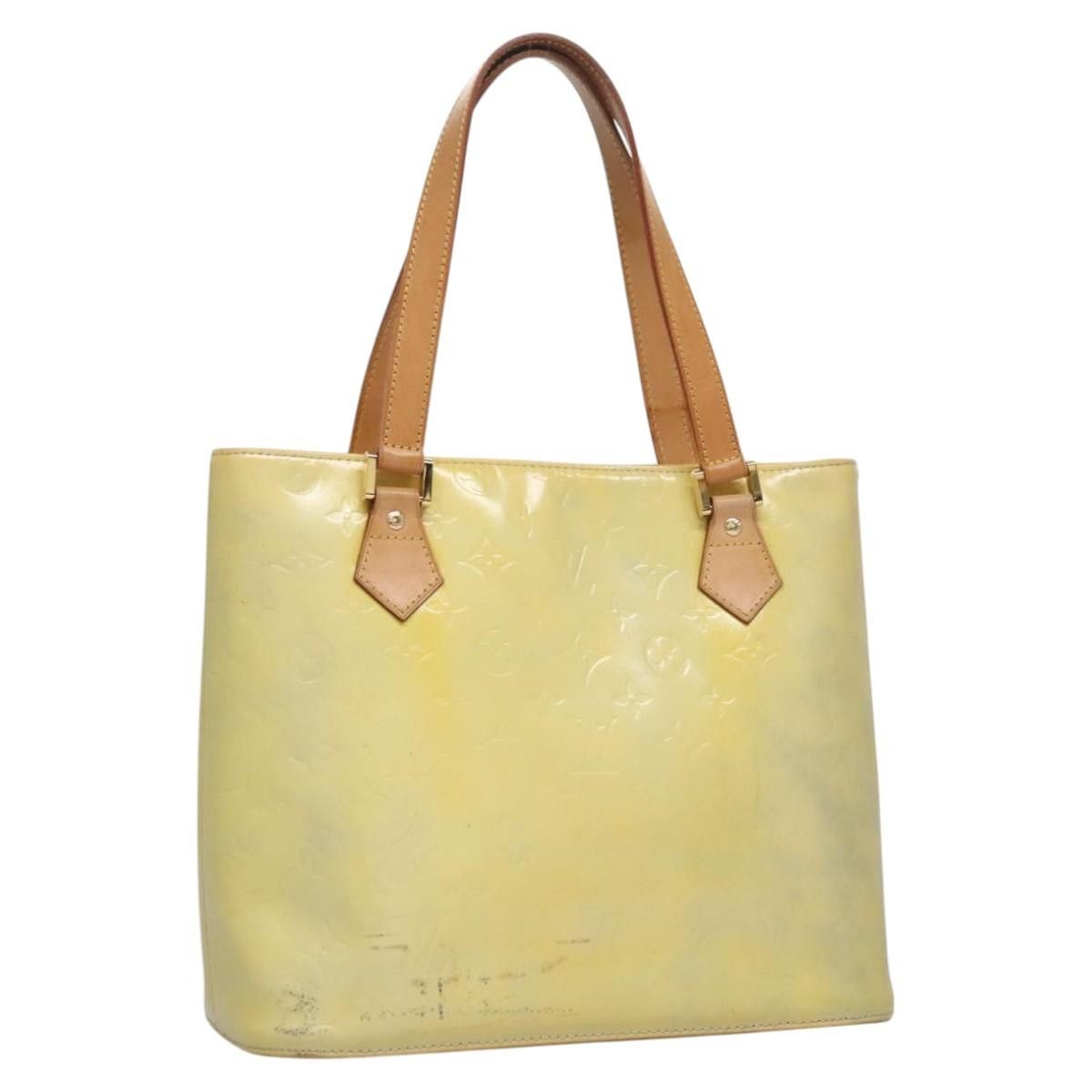LOUIS VUITTON Monogram Vernis Houston Hand Bag Baby Blue