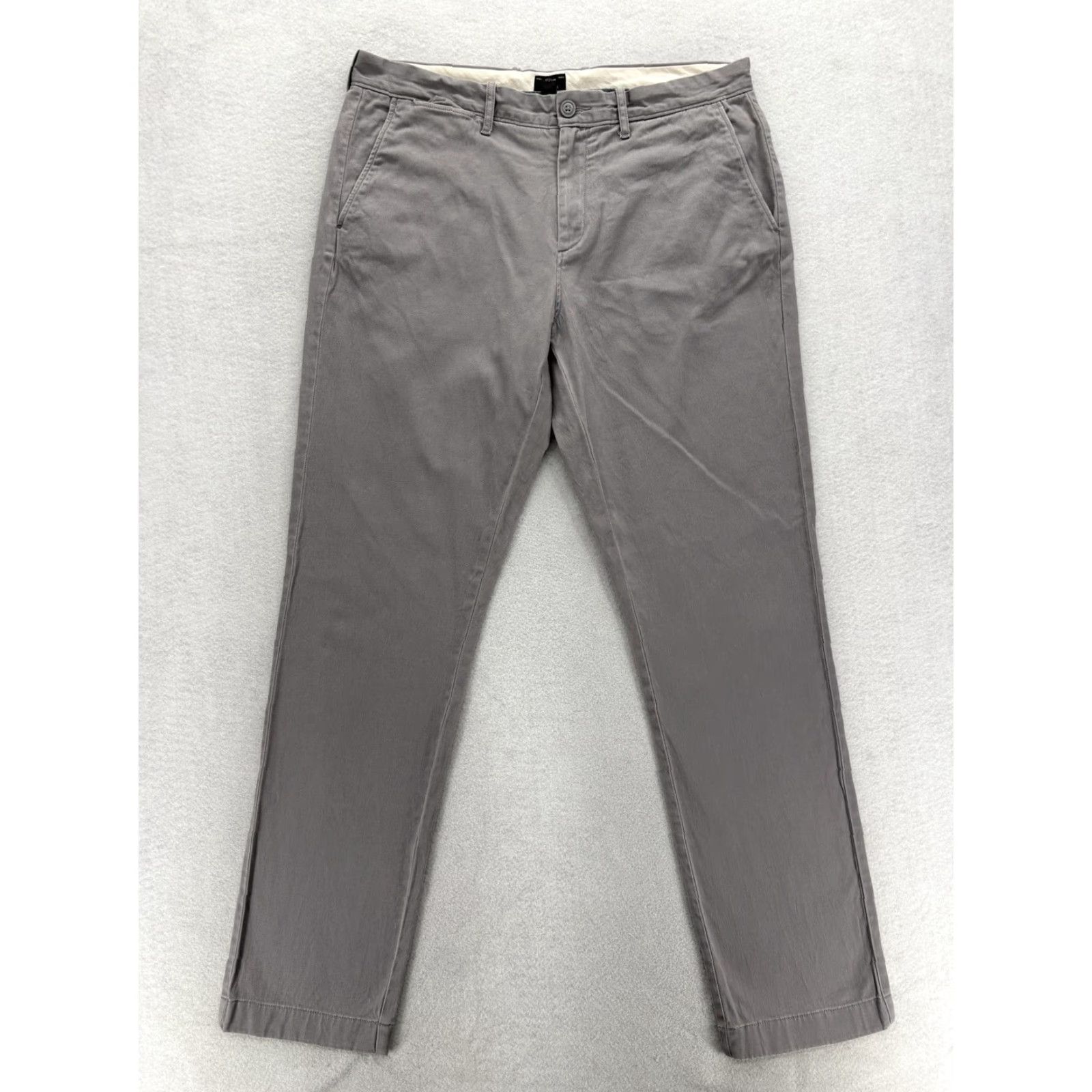 J.Crew J.Crew 770 Straight Pants Mens 33x32 Gray Chino Casual Workwear Stretch Cotton Spandex Flat Front ZIP Pockets 90s? Size US 33 - 2 Thumbnail