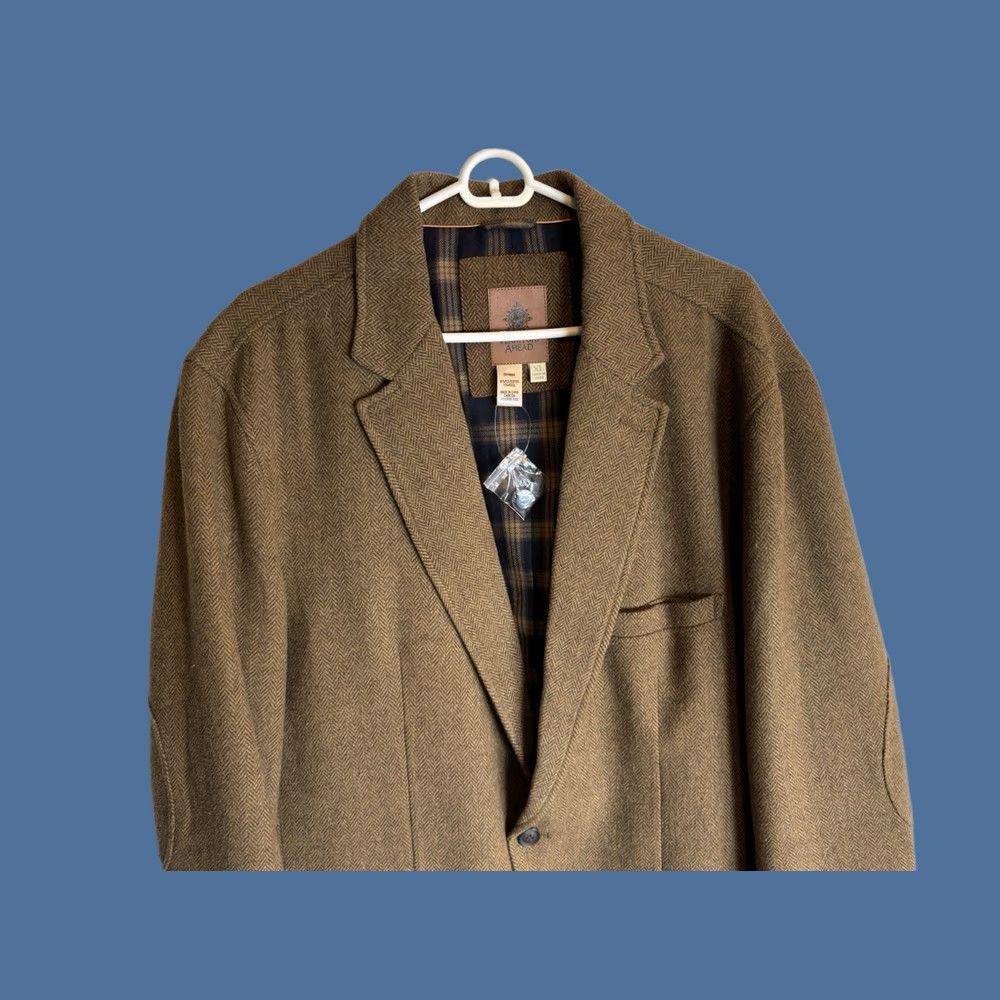 The Territory Ahead Territory Ahead Blazer Jacket Brown Herringbone Wool Blend Three-Button NWT Mens XL Size 46R - 1 Thumbnail
