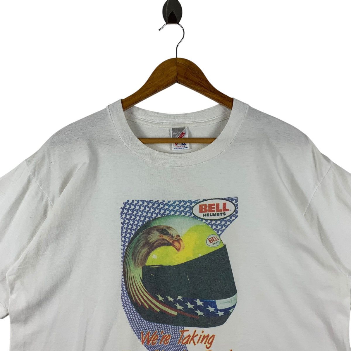 Japanese Brand × Jerzees Vintage BELL Helmet we’re taking the street back helmet tee Size US XL / EU 56 / 4 - 2 Thumbnail