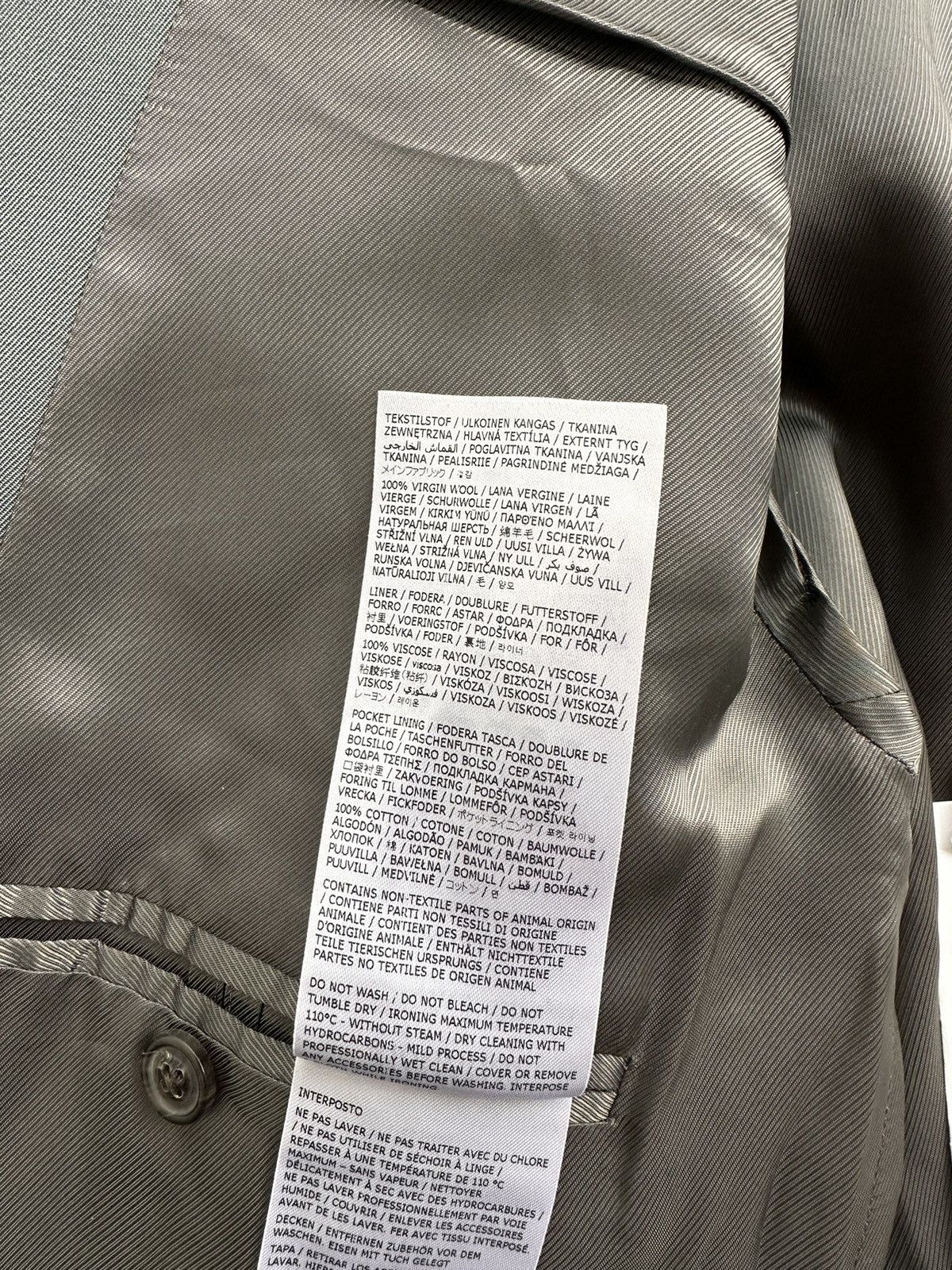 Maison Margiela × Saint Laurent Paris Maison Margiela British Mohair Suit Grey Jacket Blazer Size 50R - 7 Thumbnail