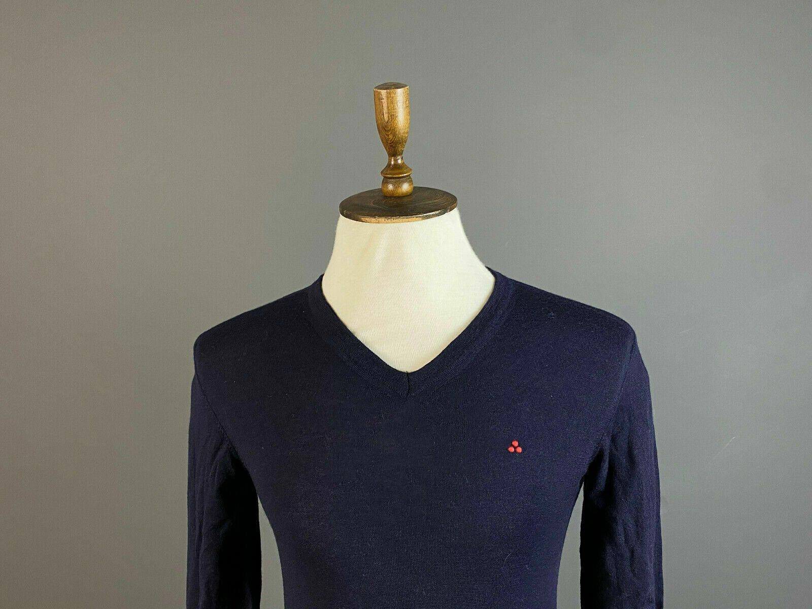 Peuterey Men Peuterey Blue Wool Blend V-Neck Sweater Size S Size US S / EU 44-46 / 1 - 2 Thumbnail