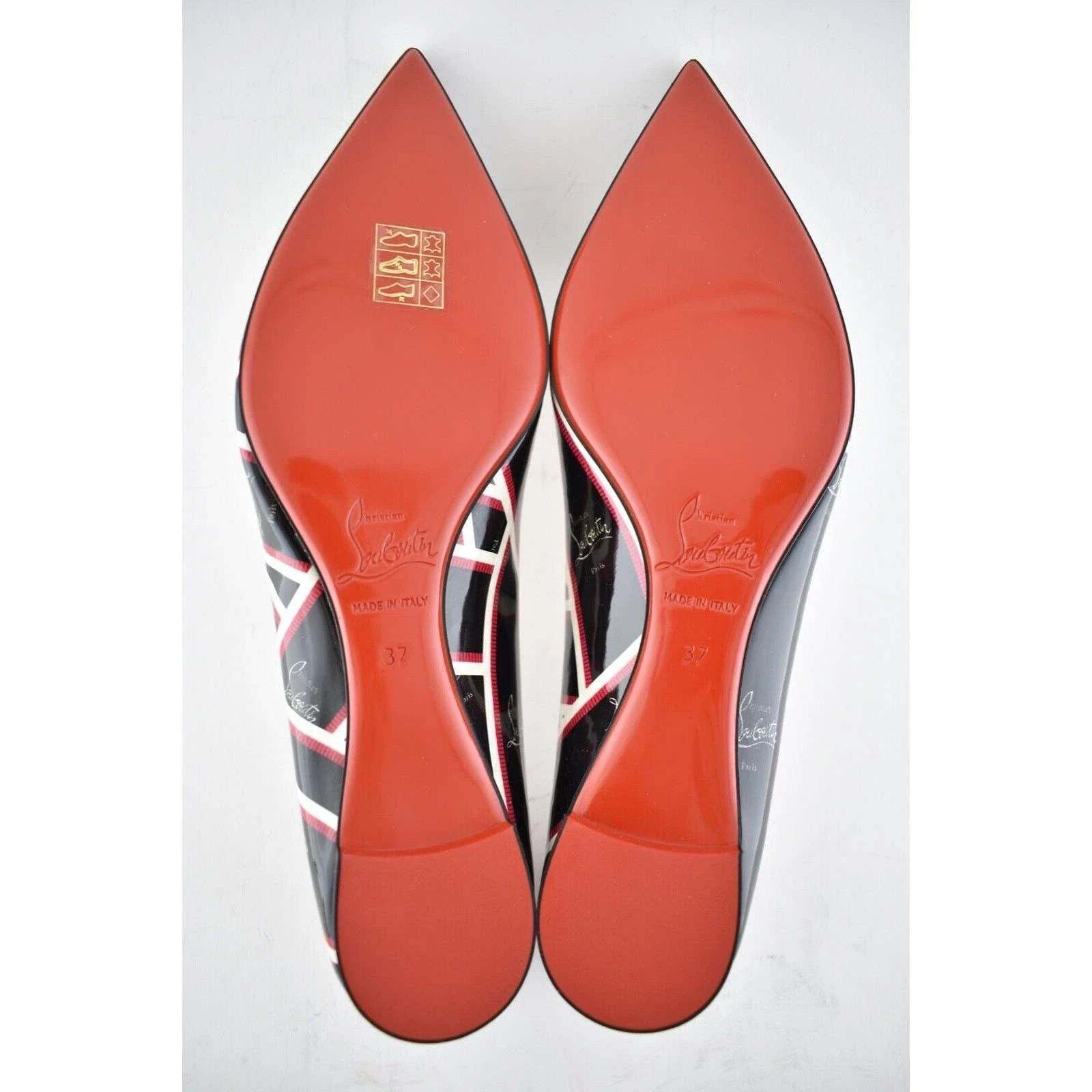 Christian Louboutin Christian Louboutin Ballalla Flat Patent Ribbon Black Red Size US 7 / IT 37 - 12 Thumbnail