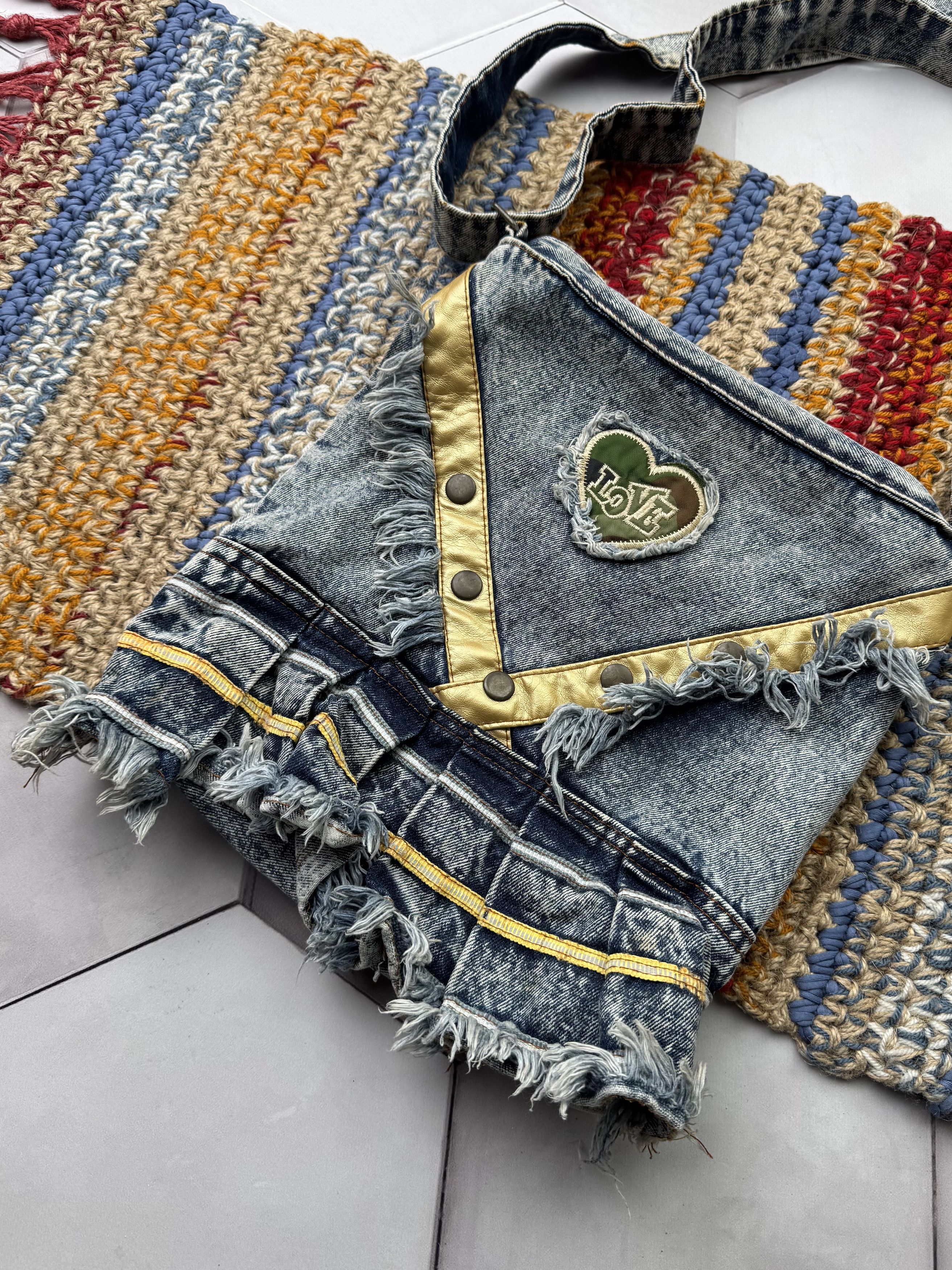 Vintage Vintage Distressed Denim Bag (E4) Size ONE SIZE - 2 Thumbnail