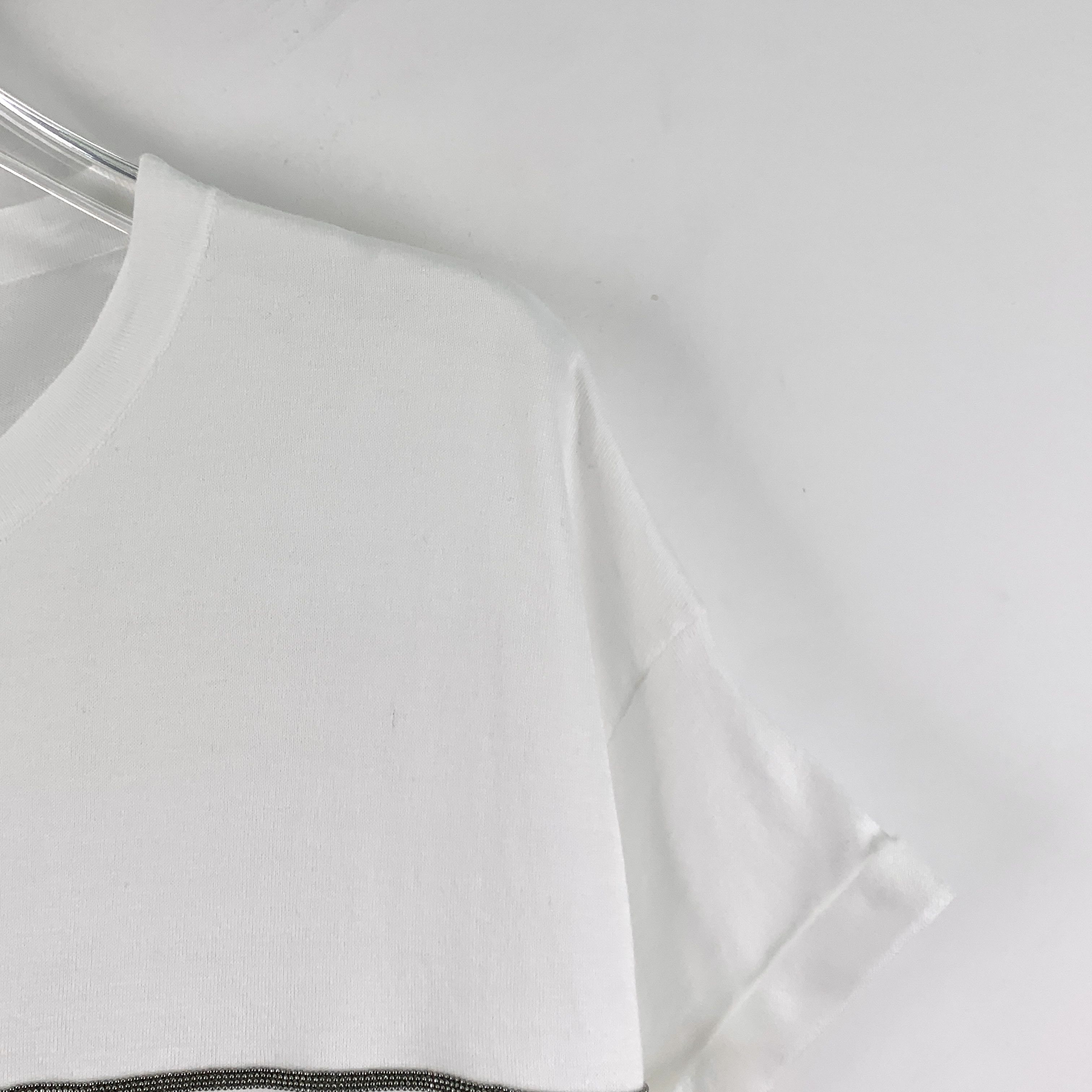 Brunello Cucinelli Brunello Cucinelli Tee – White Stripe Cotton (Size M) Size US M / EU 48-50 / 2 - 8 Thumbnail