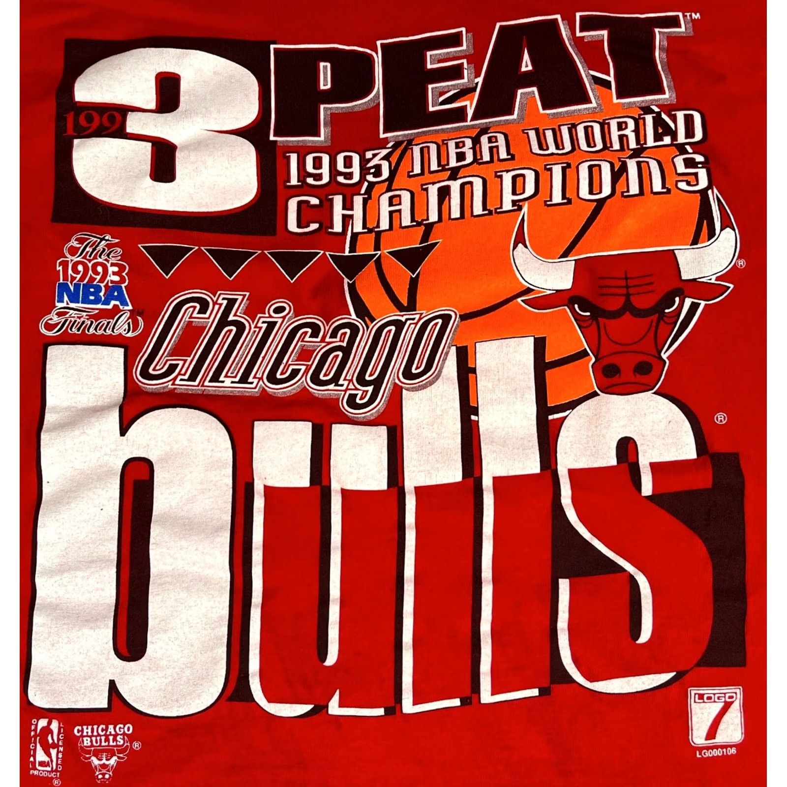 Fruit Of The Loom VINTAGE Chicago Bulls 1993 NBA World Champions T-Shirt Mens Large Red Cotton 90s Basketball Made in USA Fruit of the Loom Size US L / EU 52-54 / 3 - 3 Thumbnail