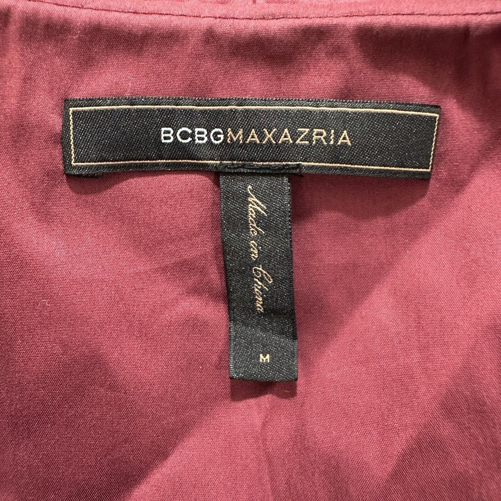 Other BCBGMaxazria Medium Burgundy Red Belted V-Neck Dress Size M / US 6-8 / IT 42-44 - 3 Thumbnail
