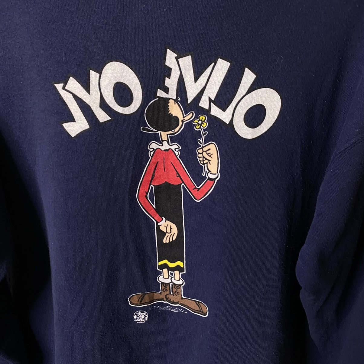 Cartoon Network × Vintage 1990s Olive Oyl Popeye The Sailorman Mirror Print Sweatshirt Size US M / EU 48-50 / 2 - 6 Thumbnail
