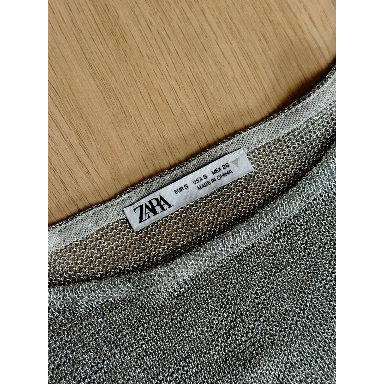 Zara Zara Gray Metallic Crewneck - Size S - Mint Size S / US 4 / IT 40 - 2 Thumbnail