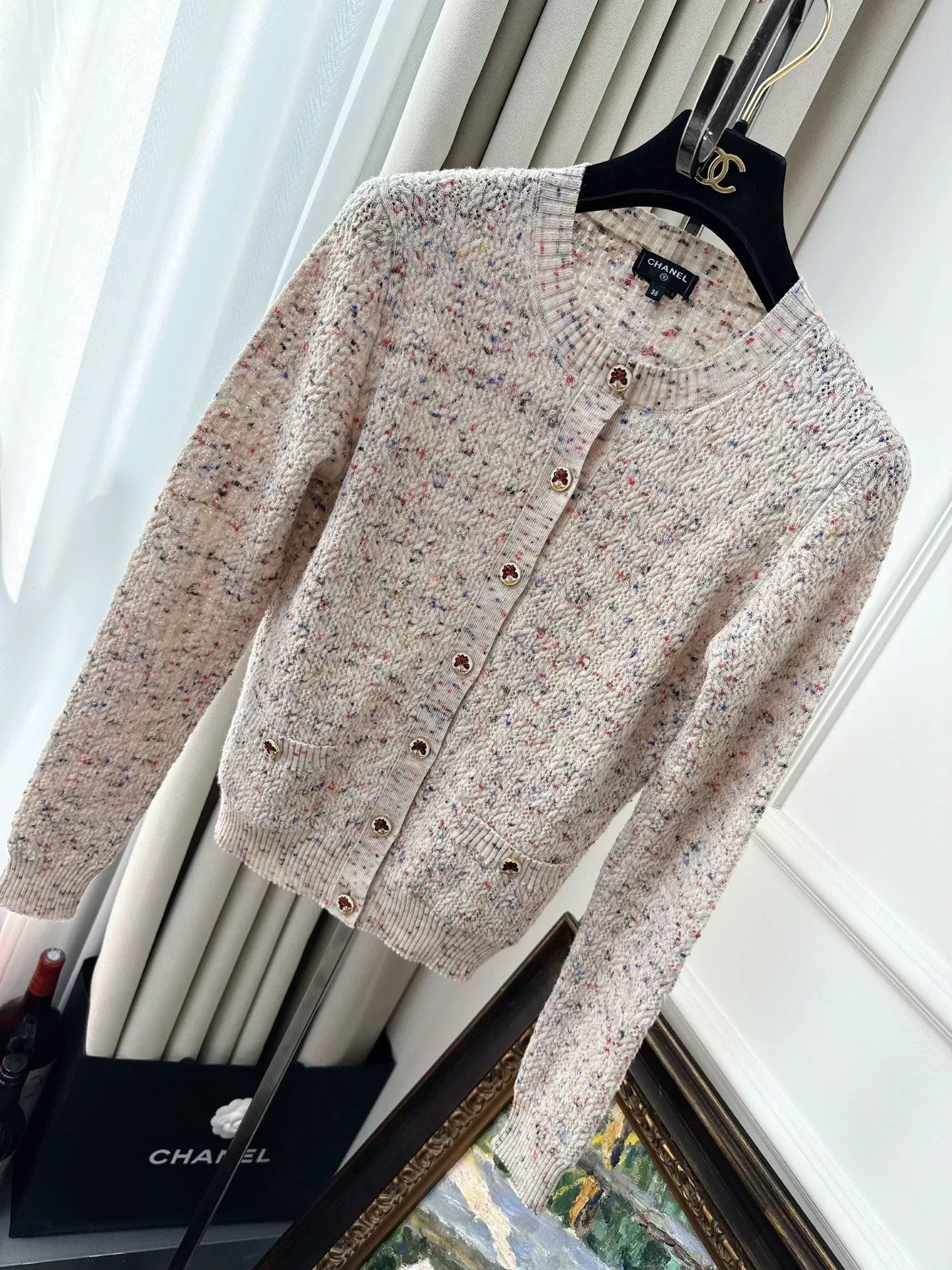 Chanel 25A Colorful Knitted Cardigan