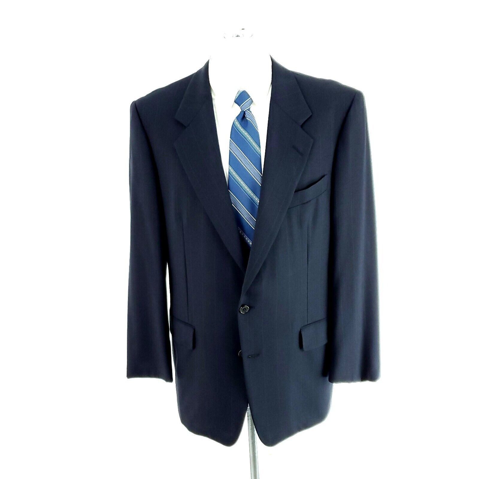 Hickey Freeman Hickey Freeman Boardroom Wool 2 Button Suit Jacket 42R Blue Size 42R - 3 Thumbnail