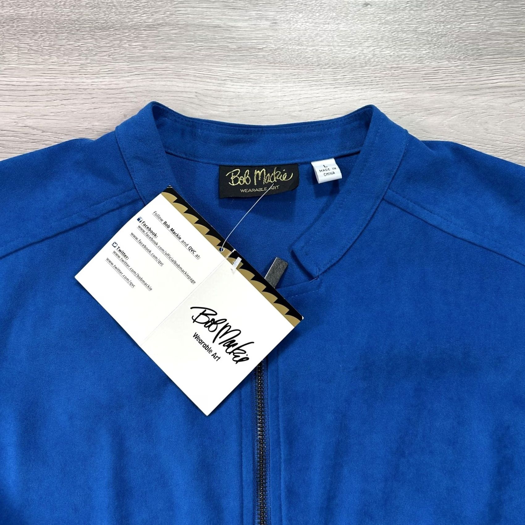 Bob Mackie Bob Mackie Wearable Art Jacket Womens Large Blue Zip Embroidered Geometric Trim Art Designer Casual Jacket Women L Blue Ladies Vintage: No Size L / US 10 / IT 46 - 4 Thumbnail