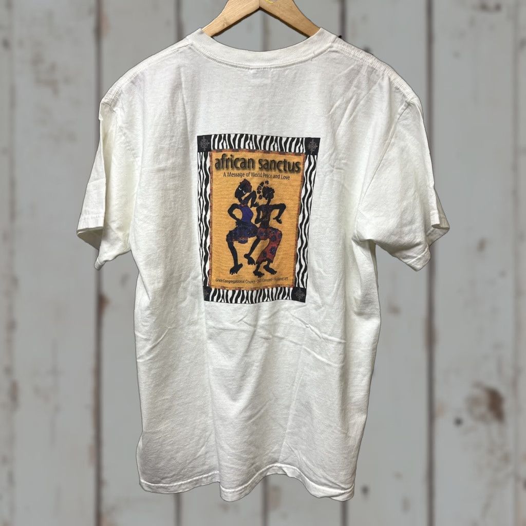 Anvil VINTAGE Anvil White T-Shirt African Tribal Solid Crew Neck Short Sleeve L Men Large Size US L / EU 52-54 / 3 - 1 Thumbnail