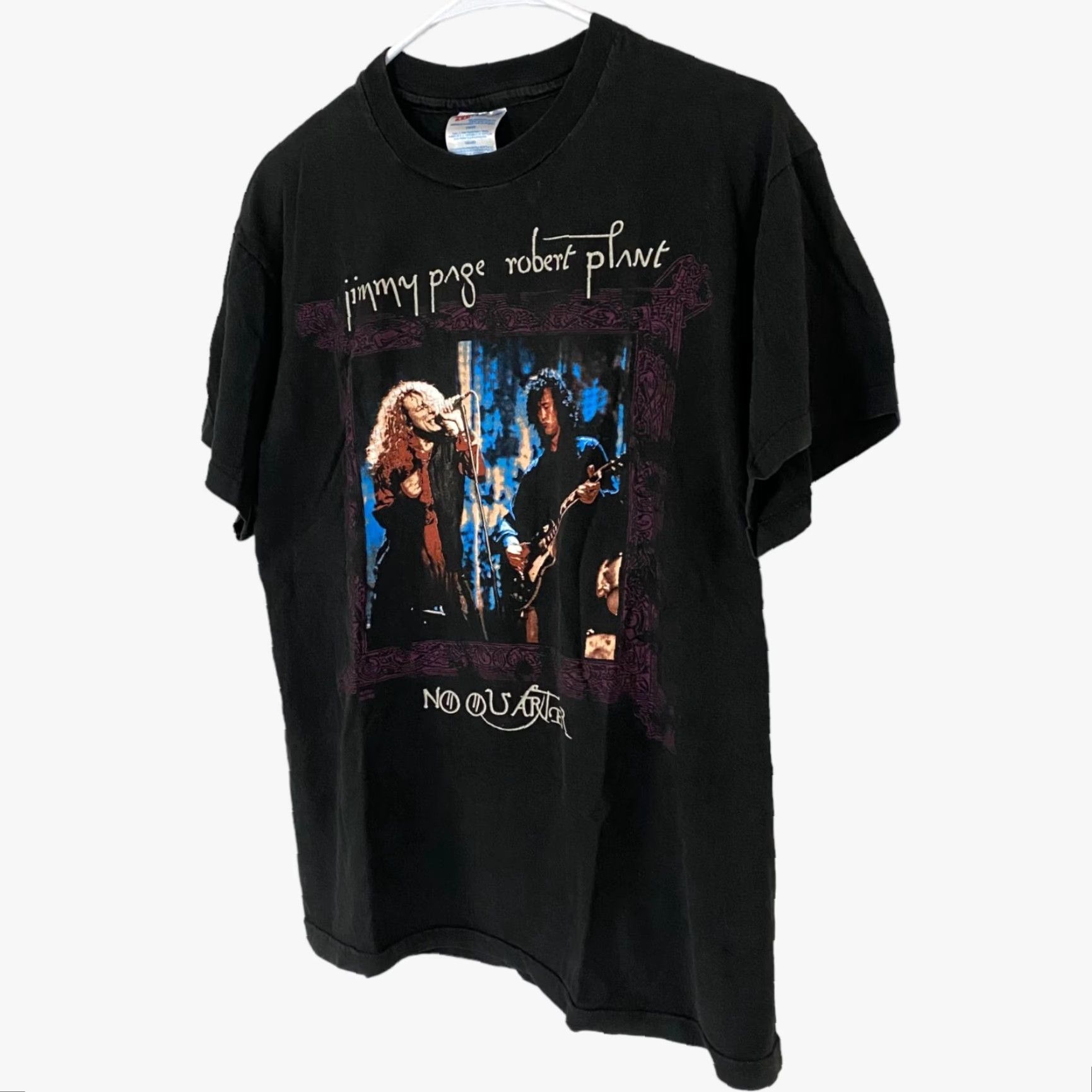 Vintage VINTAGE Jimmy Page Robert Plant No Quarter World Tour T Shirt Mens Large L Black 1995 90s Music Rock Tour Mens Tshirt Vintage Double-Sided Size US L / EU 52-54 / 3 - 2 Thumbnail