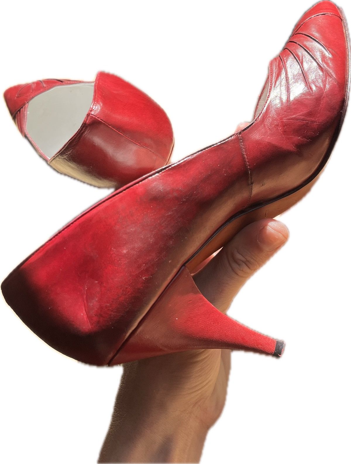 Dior Vintage red leather Dior heels Size US 5.5 / IT 35.5 - 16 Thumbnail