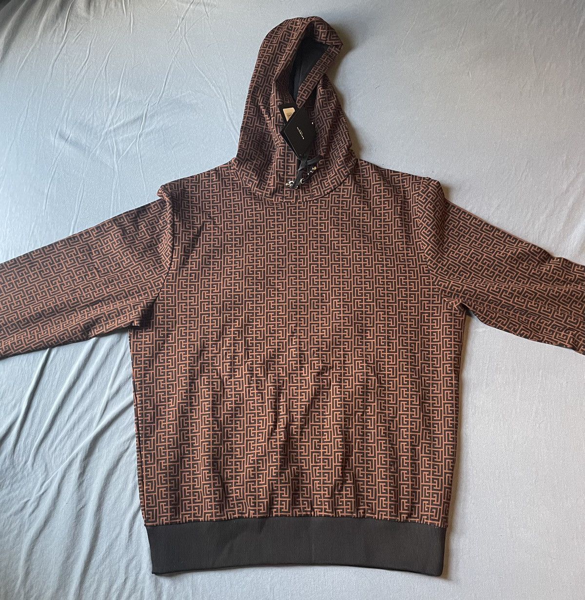 Balmain BALMAIN Brown Monogram Hoodie Size US M / EU 48-50 / 2 - 1 Thumbnail
