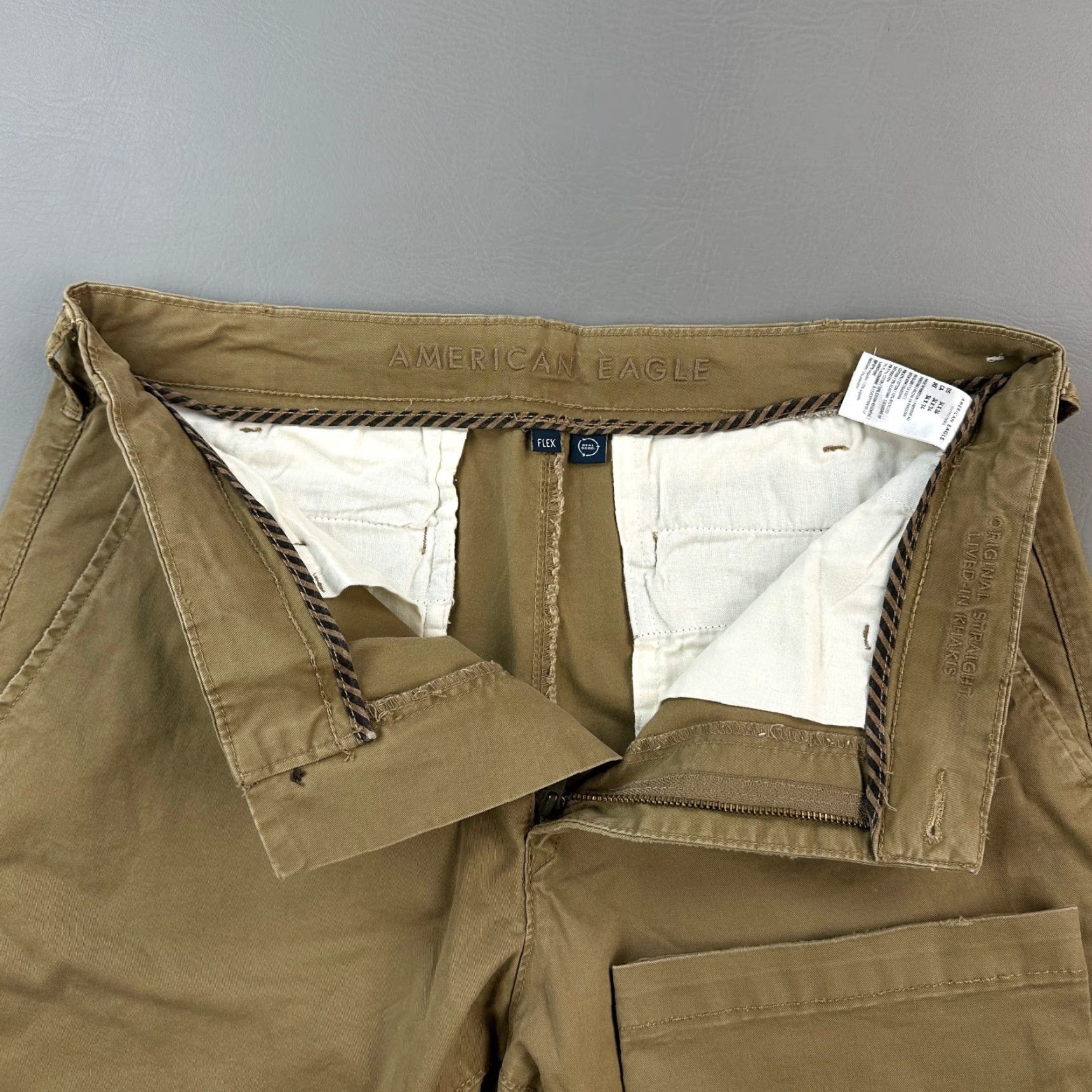 American Eagle Outfitters American Eagle Outfitters Pants Mens 34x34 34x33 Chino Tan Brown Solid 5-Pocket Regular Straight Adult Mens Size US 34 / EU 50 - 7 Thumbnail