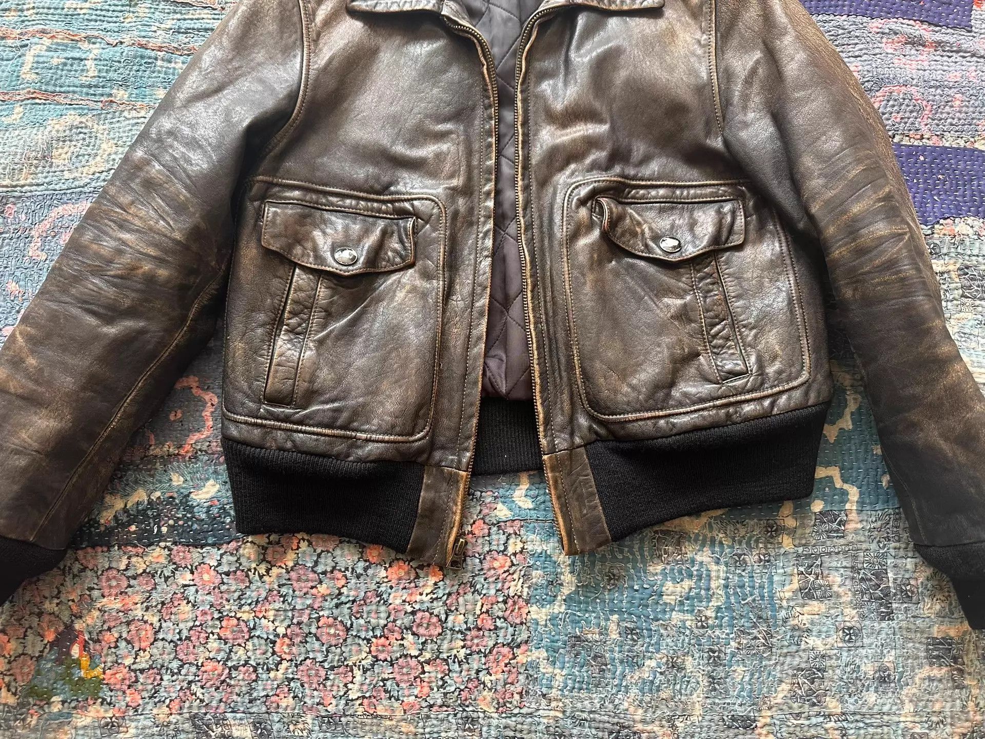 RRL Ralph Lauren RRL Distressed Leather Jacket Size 3 Size US L / EU 52-54 / 3 - 4 Thumbnail