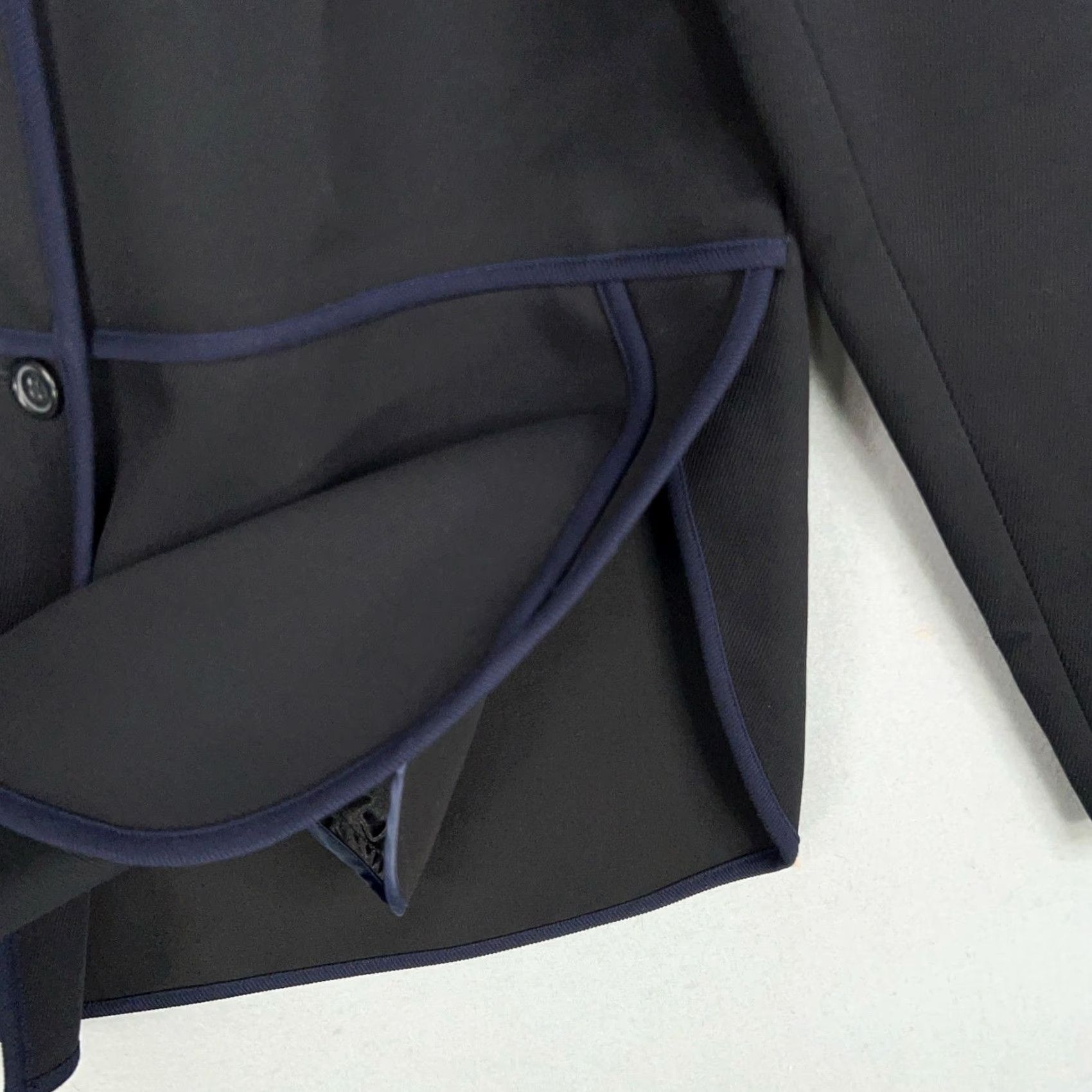 J.Crew J.CREW Jacket Women 6 Black Navy Blue Twill Blazer Mandarin Preppy Career Shirt? Size M / US 6-8 / IT 42-44 - 5 Thumbnail