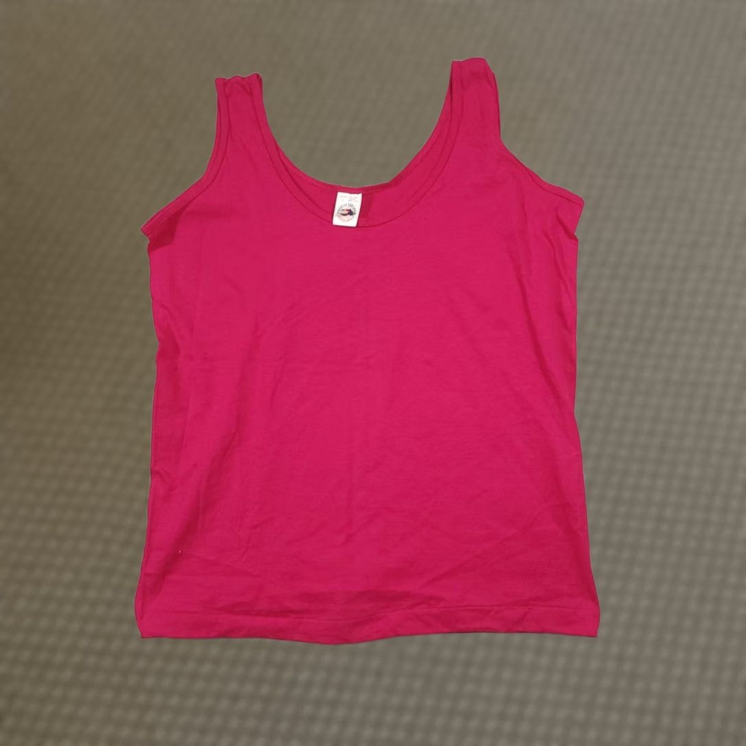 Fruit Of The Loom VINTAGE Fruit of the Loom Tank Top Womens Large 100% Cotton USA Pink Fuchsia 90s Tank Top Womens Large 100% Cotton USA 80s Theme Size L / US 10 / IT 46 - 1 Thumbnail