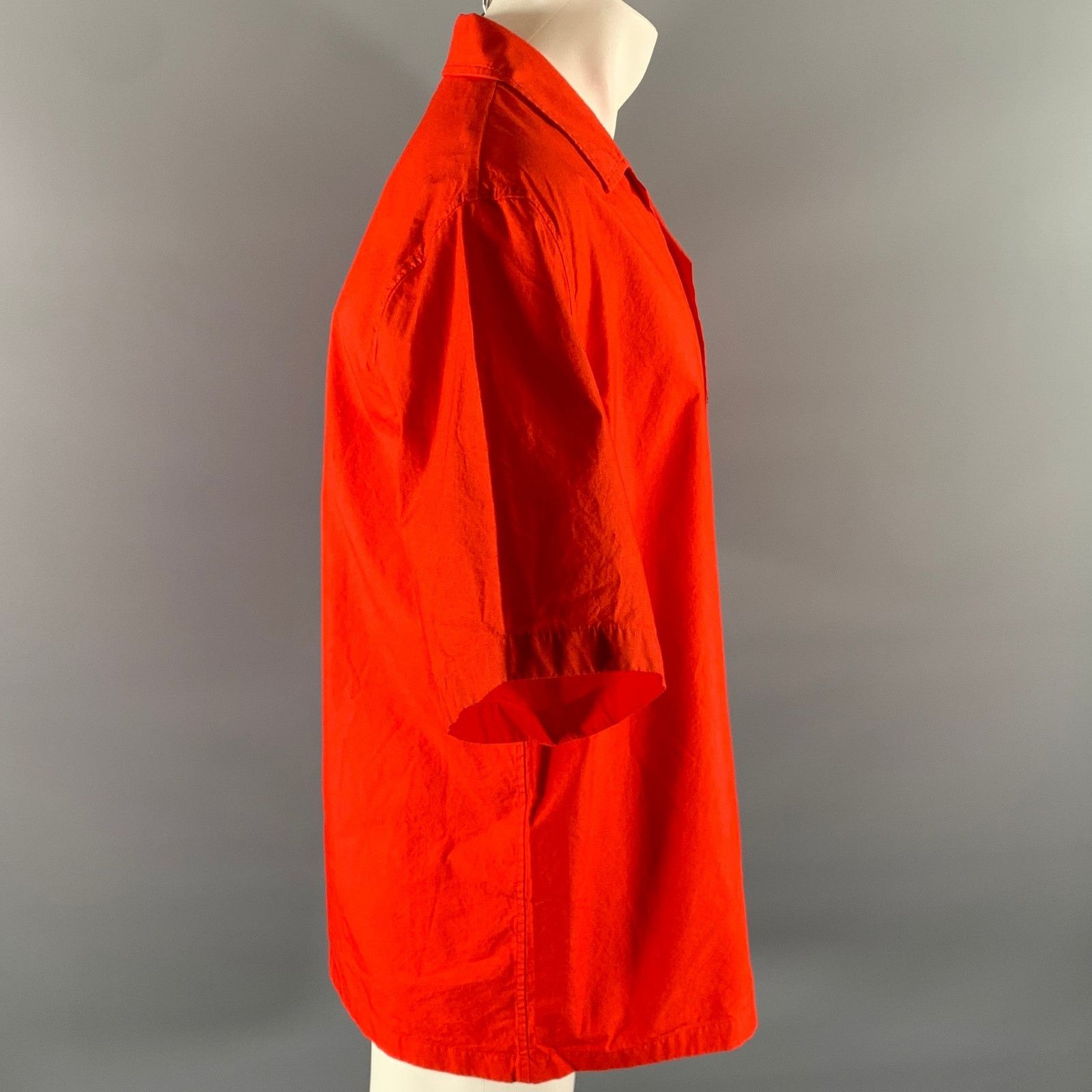 Jil Sander JIL SANDER Size L Red Cotton Camp Short Sleeve Shirt Size US L / EU 52-54 / 3 - 3 Thumbnail