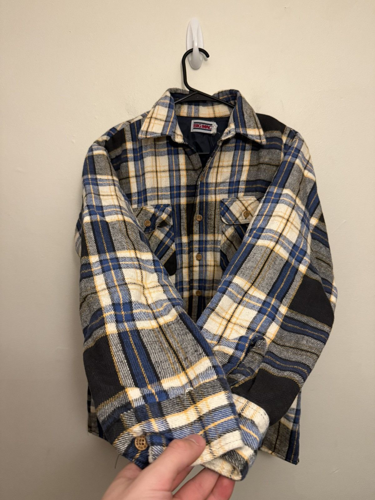 Vintage (M) BEAUTIFUL FADED VINTAGE Yellow Flannel Button Up Shirt Size US M / EU 48-50 / 2 - 3 Thumbnail