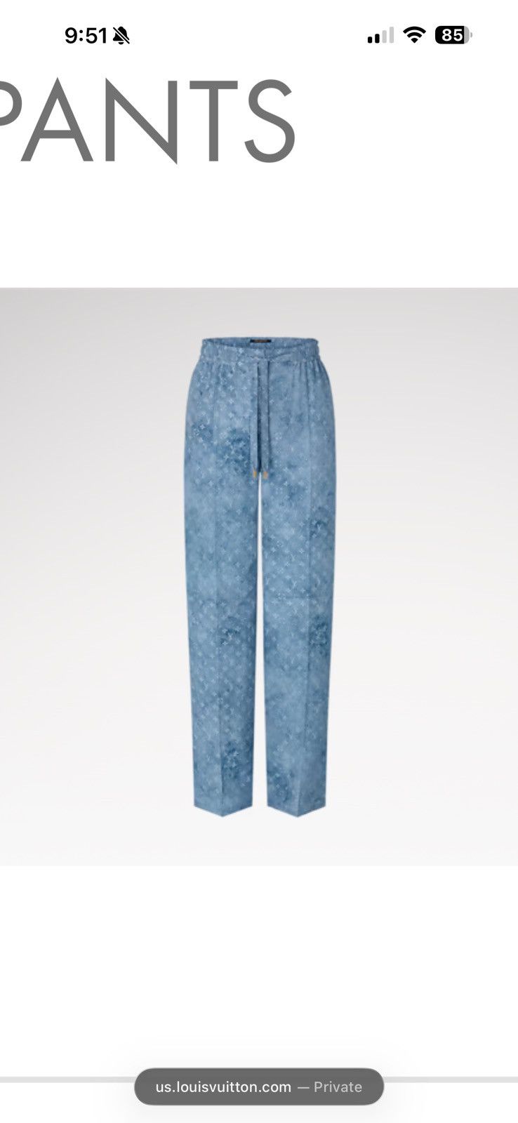 Louis Vuitton Louis Vuitton SS21 Washed Silk Monogram, IT38 Size 26" / US 2 / IT 38 - 1 Thumbnail