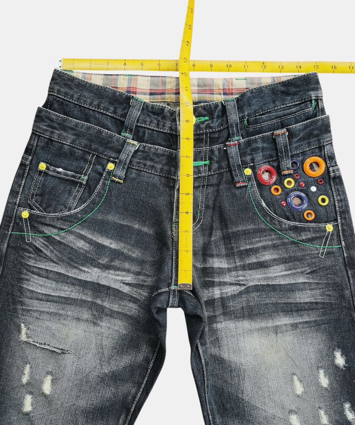Kapital Distressed Black Denim Jeans Style Kapital Jeans Size US 30 / EU 46 - 10 Thumbnail