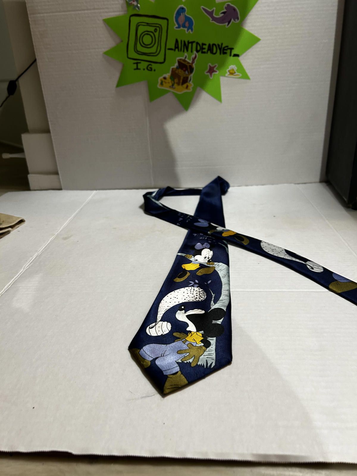 Disney Vintage 90s Disney Mickey & Minnie Mouse SAtinNecktie Size ONE SIZE - 1 Thumbnail