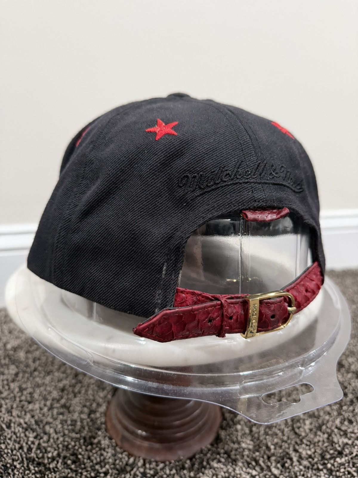 Just Don Just Don x Mitchell & Ness RSVP Black Blank Red Stars Hat Size ONE SIZE - 6 Thumbnail