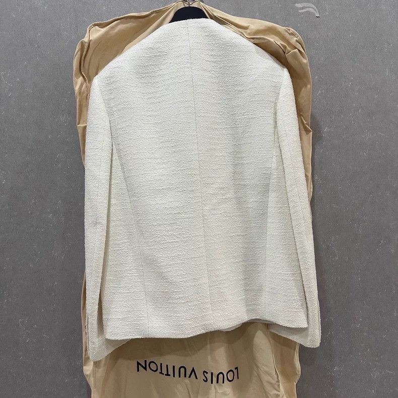 Louis Vuitton Louis Vuitton White Turquoise Collarless Jacket Size US S / EU 44-46 / 1 - 2 Thumbnail