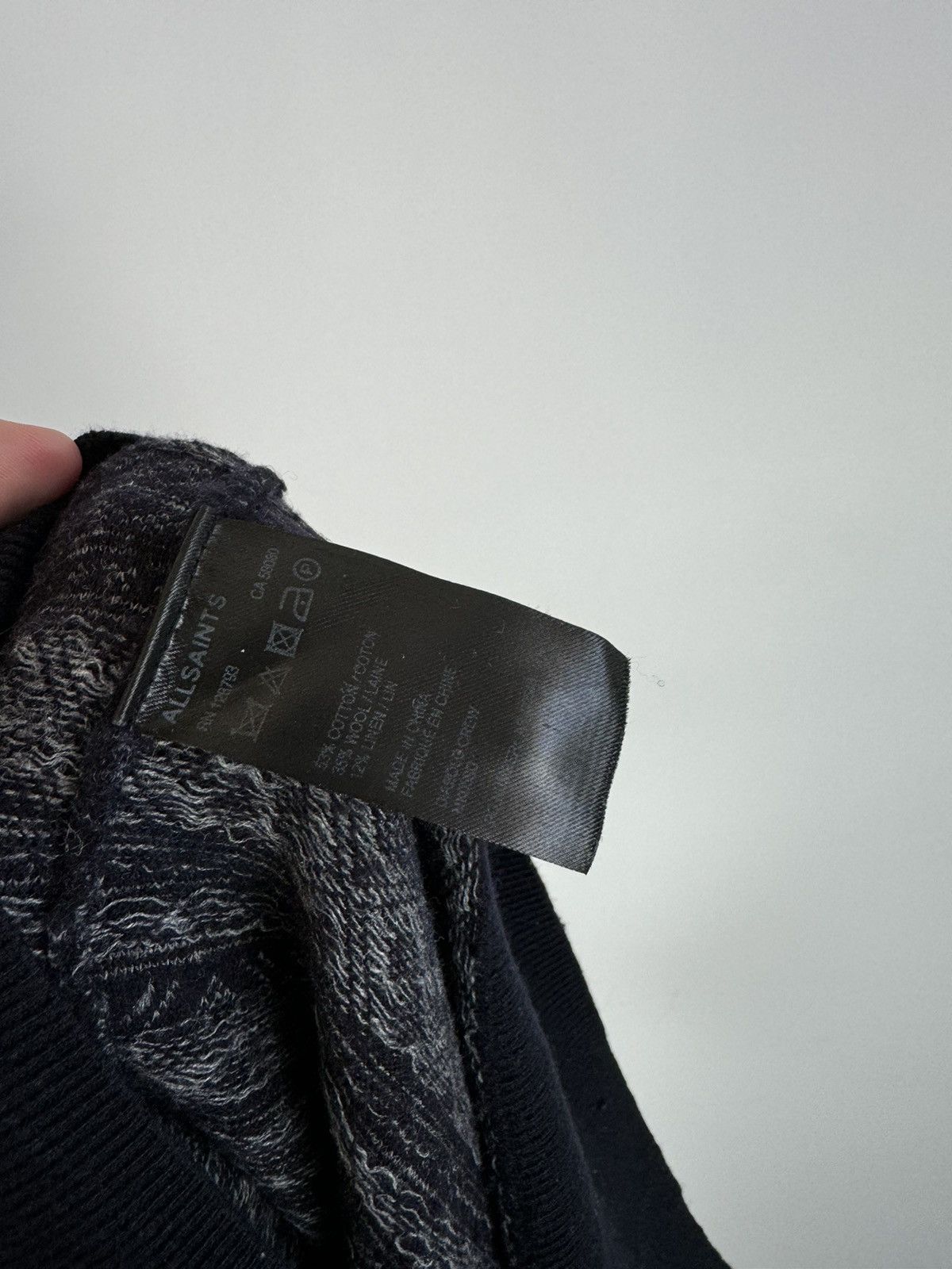 Allsaints All Saints Cotton Wool Linen Diablo Crew Sweatshirt Size US XL / EU 56 / 4 - 4 Thumbnail